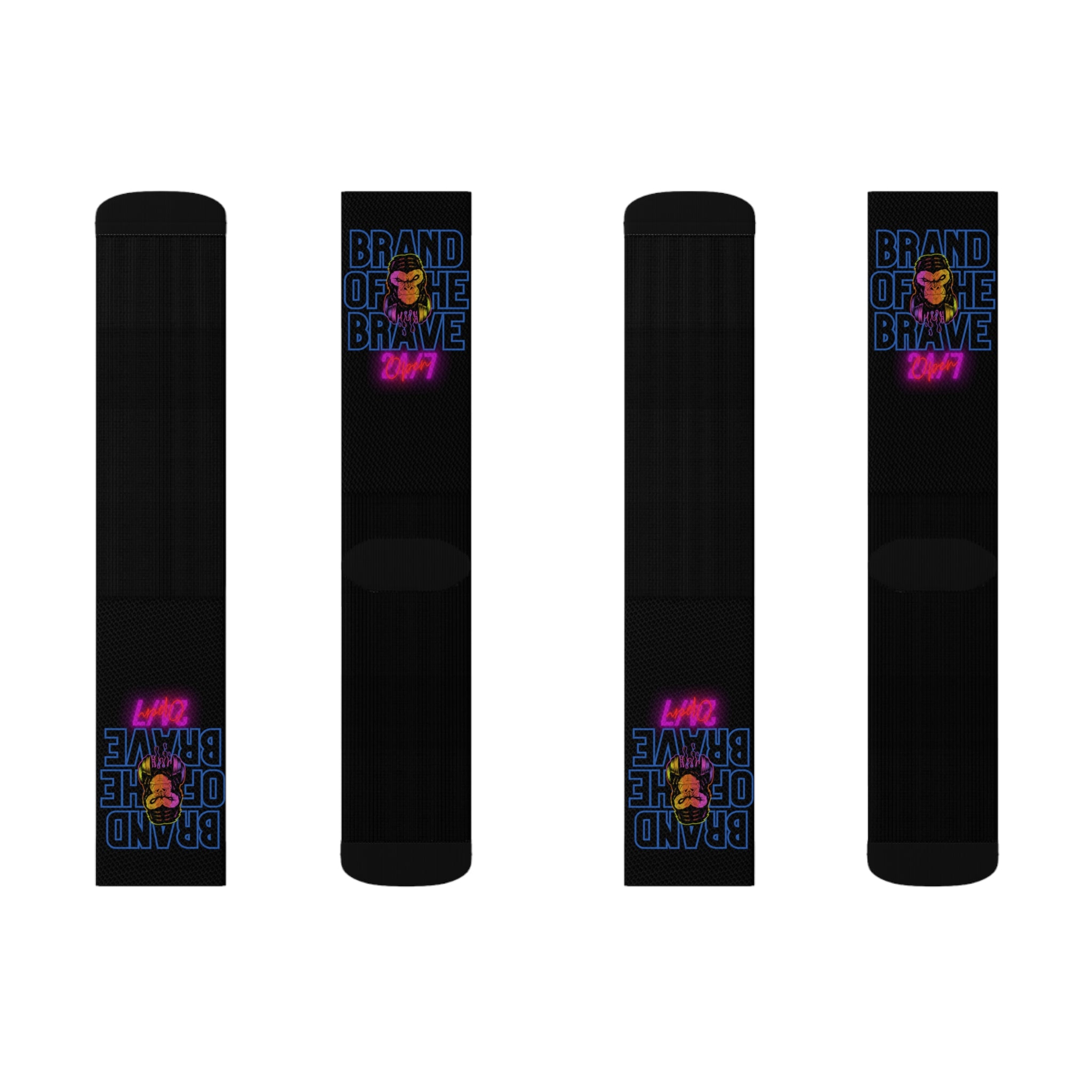 Rich Vibes Brand Of The Brave Black - Sublimation Socks