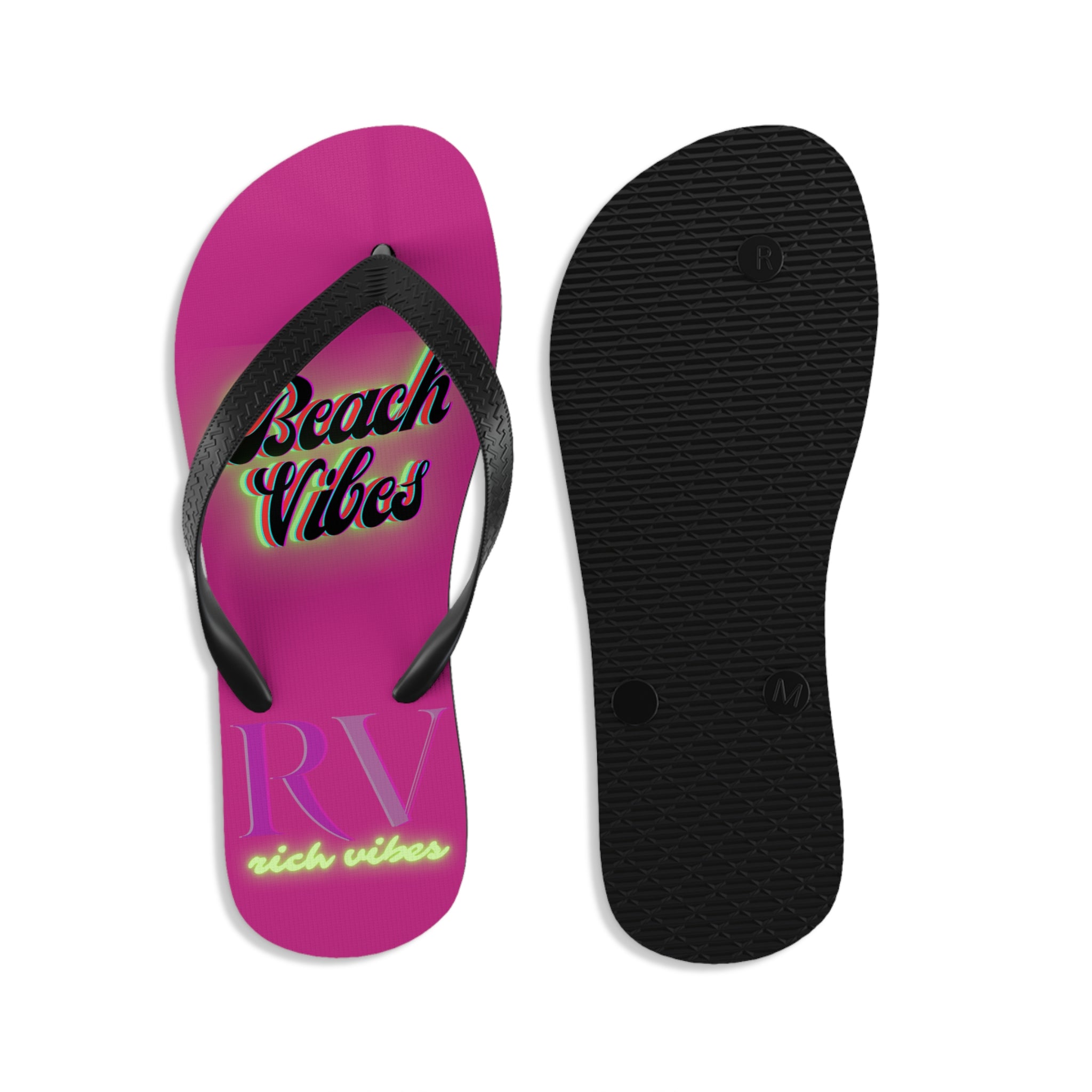 Rich Vibes RV Neon Beach Vibes - Unisex Flip-Flops - M