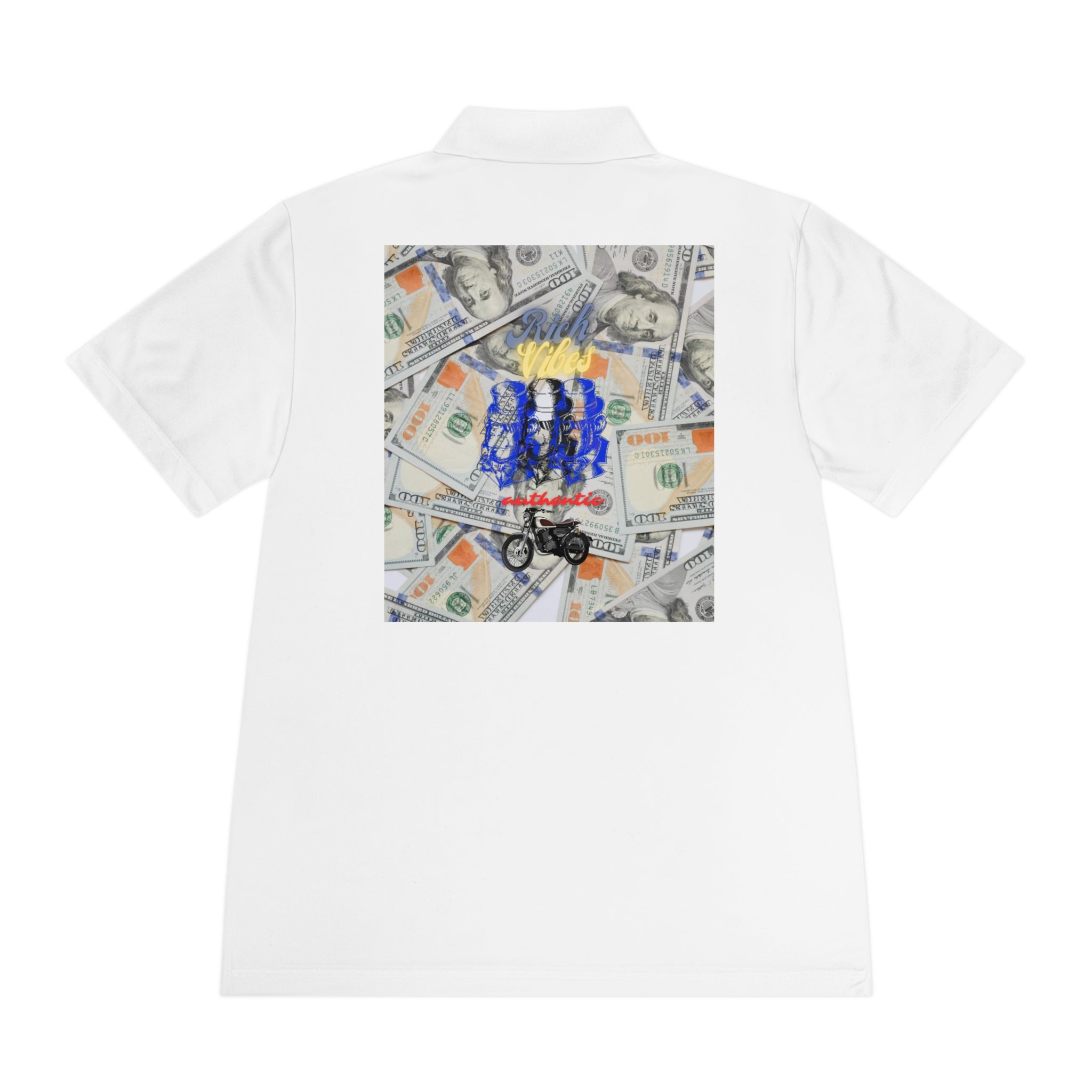 Rich Vibes Authentic Blue Ape 3 Stack Benjamin Franklin 3.0 - Men's Sport Polo Shirt