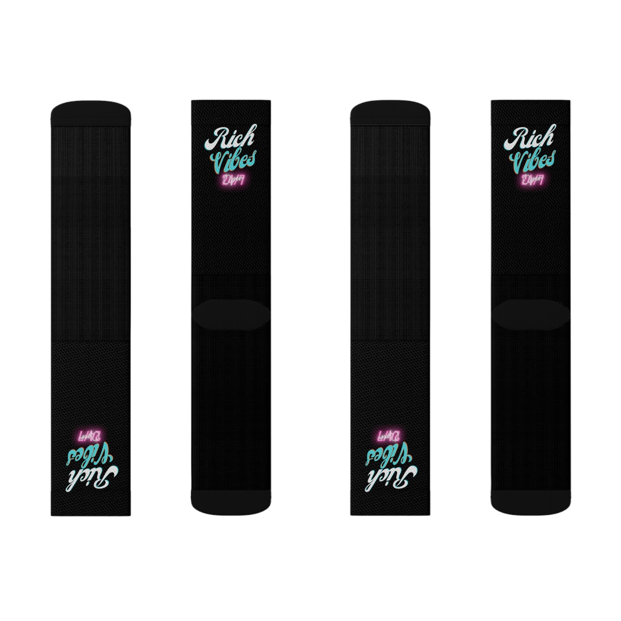 Rich Vibes Miami Colorway Black - Sublimation Socks