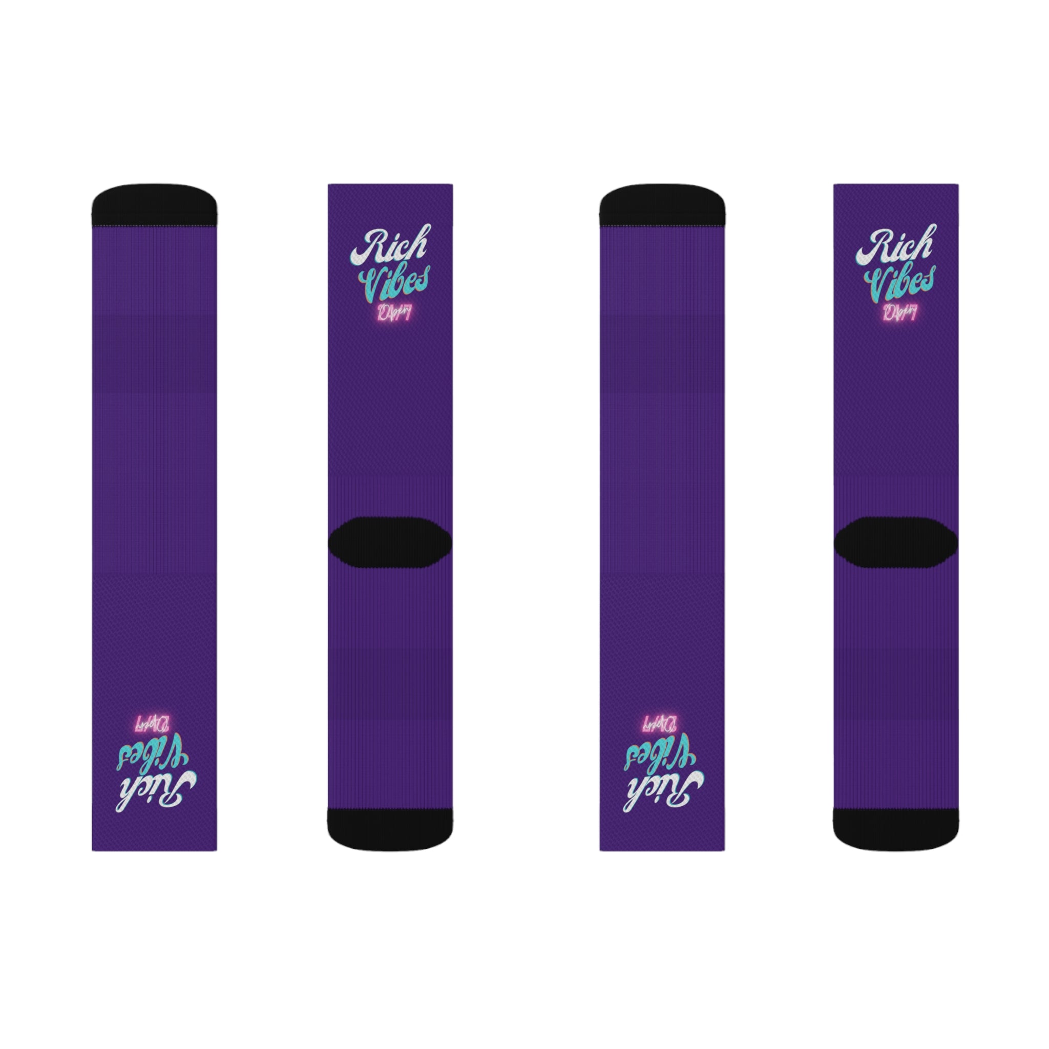 Rich Vibes Miami Colorway Purple - Sublimation Socks