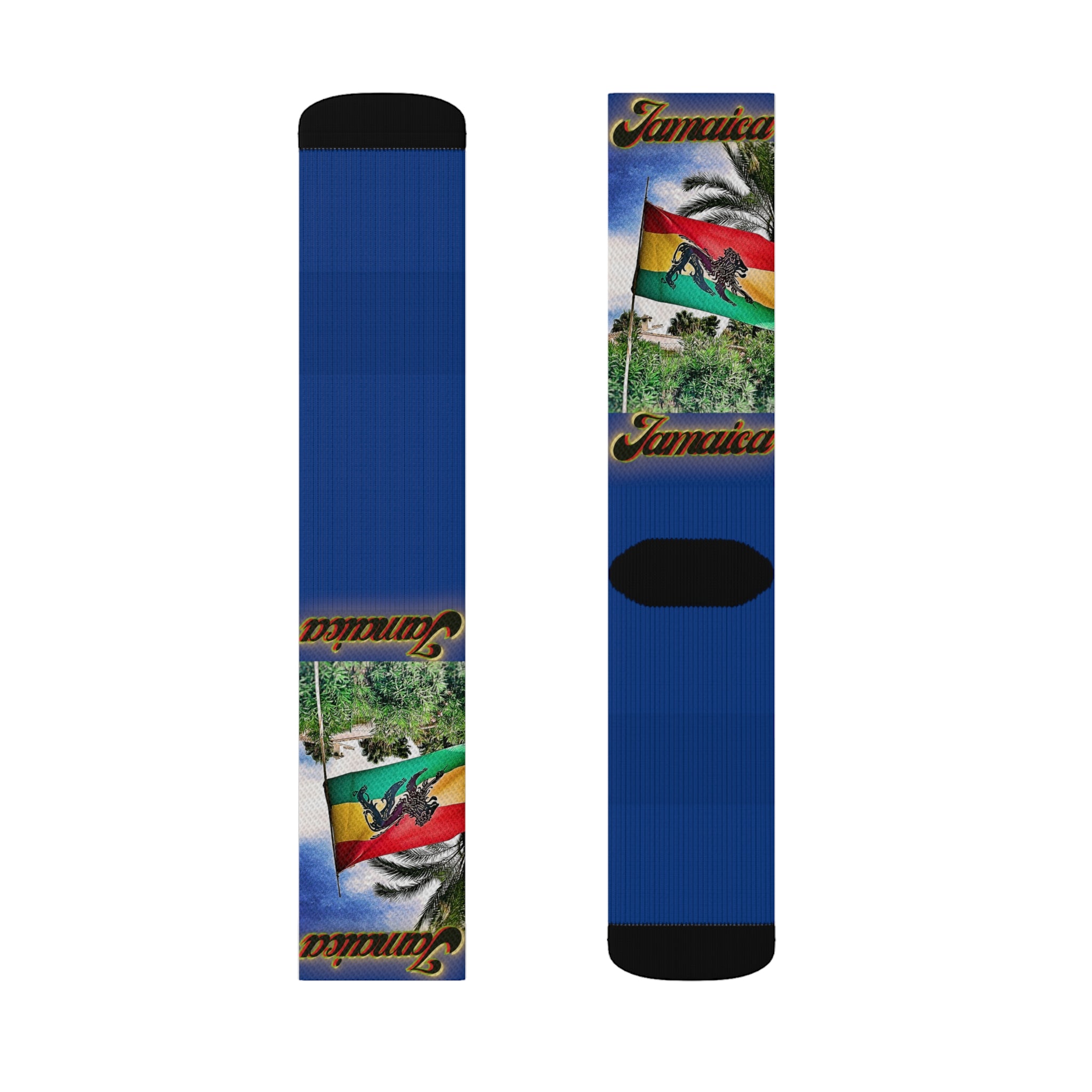 Lion Of Judah Jamaica Flag Dark Blue - Sublimation Socks