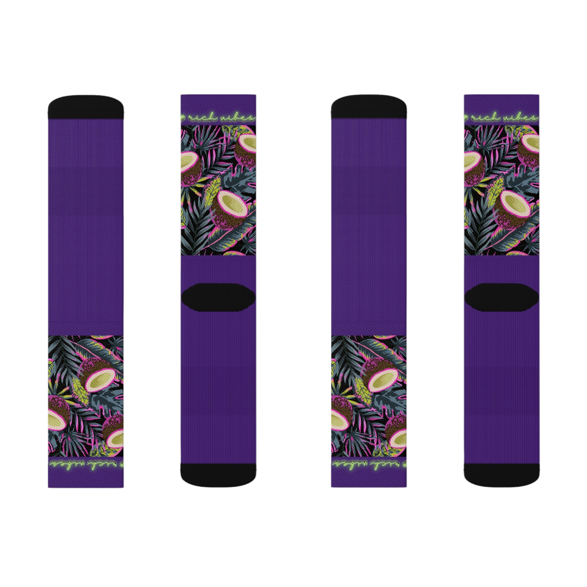 Rich Vibes Volt Tropical Coconut Purple - Sublimation Socks