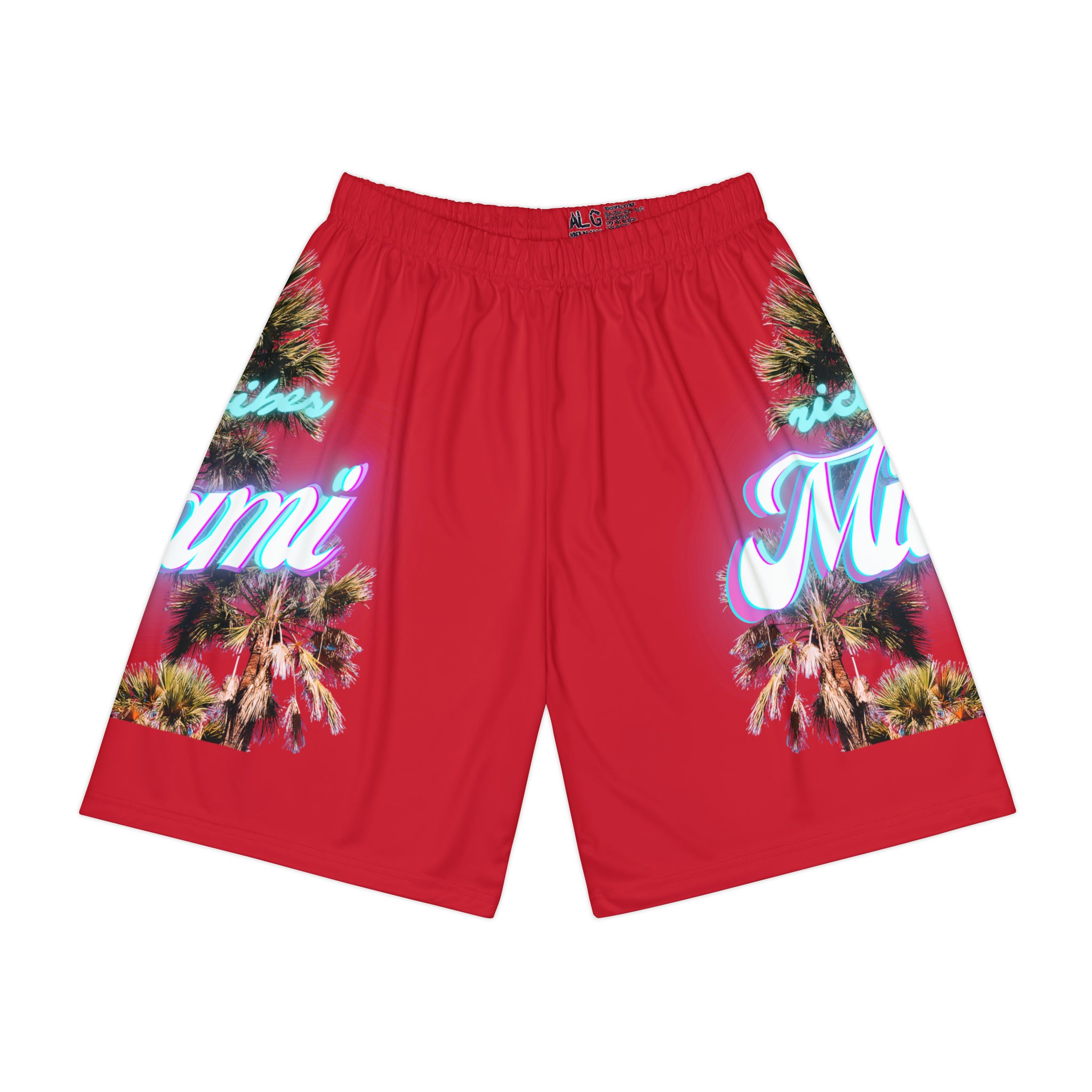 RV Rich Drip Miami Palm Tree Silhouette - Men’s Sports Shorts (AOP) Infrared