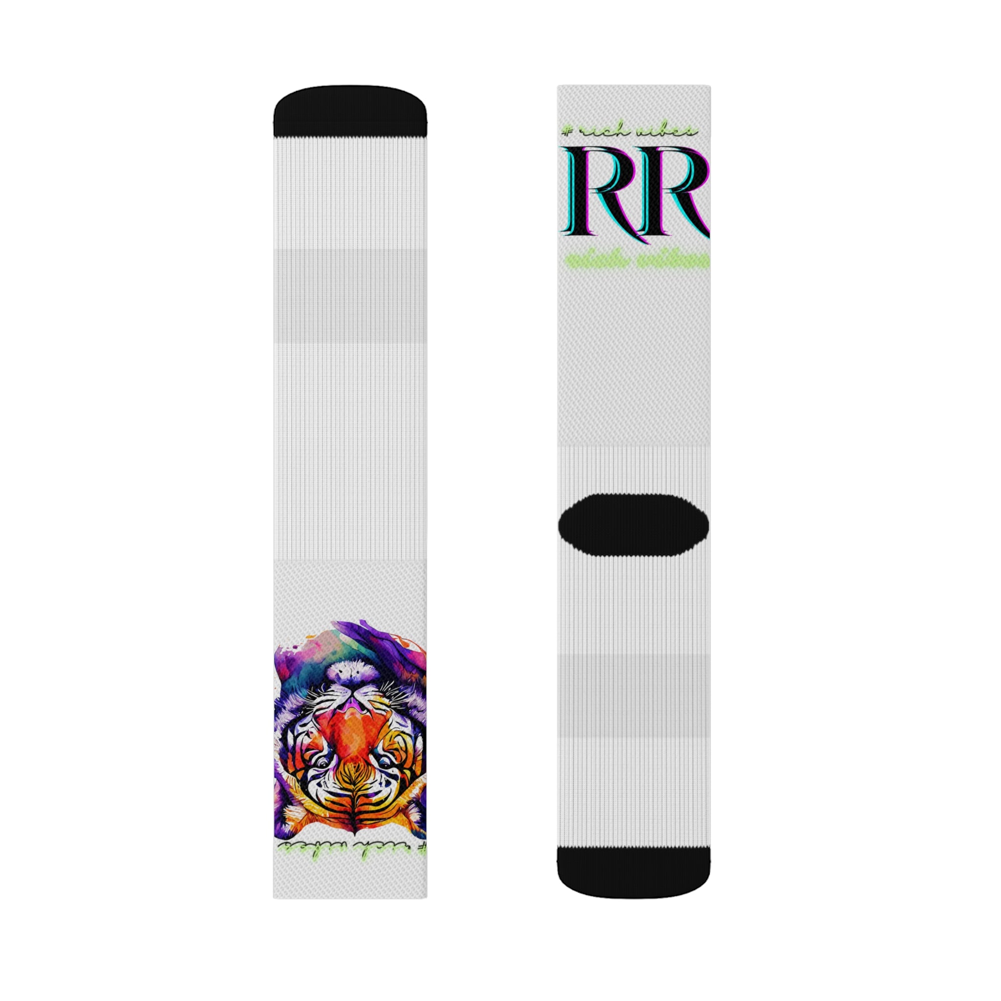 Rich Vibes RR Volt Tropical Jungle Tiger - Sublimation Socks White