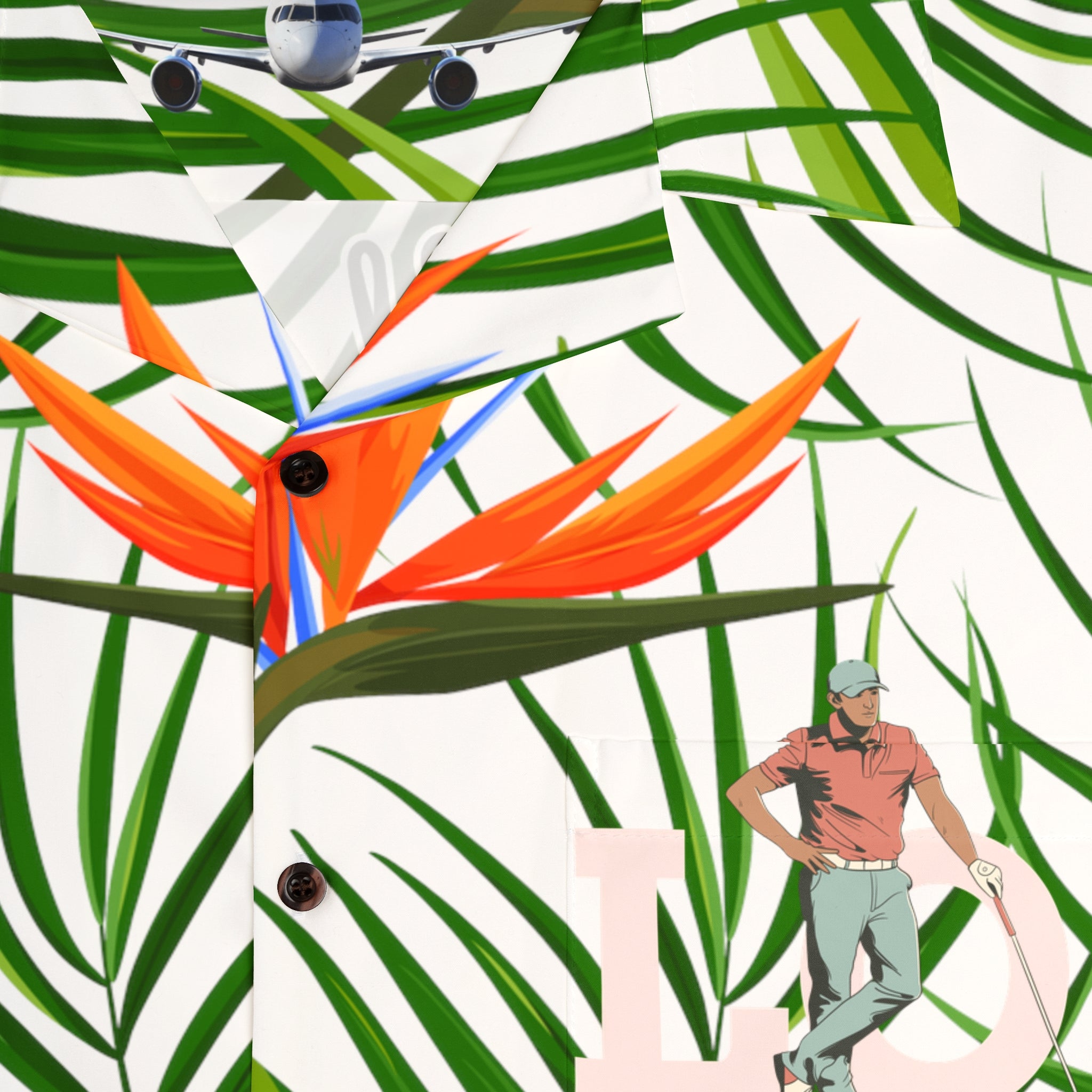 Rich Vibes Tropical RV Golfer's Love Chill Vibes - Men's Hawaiian Shirt (AOP)White