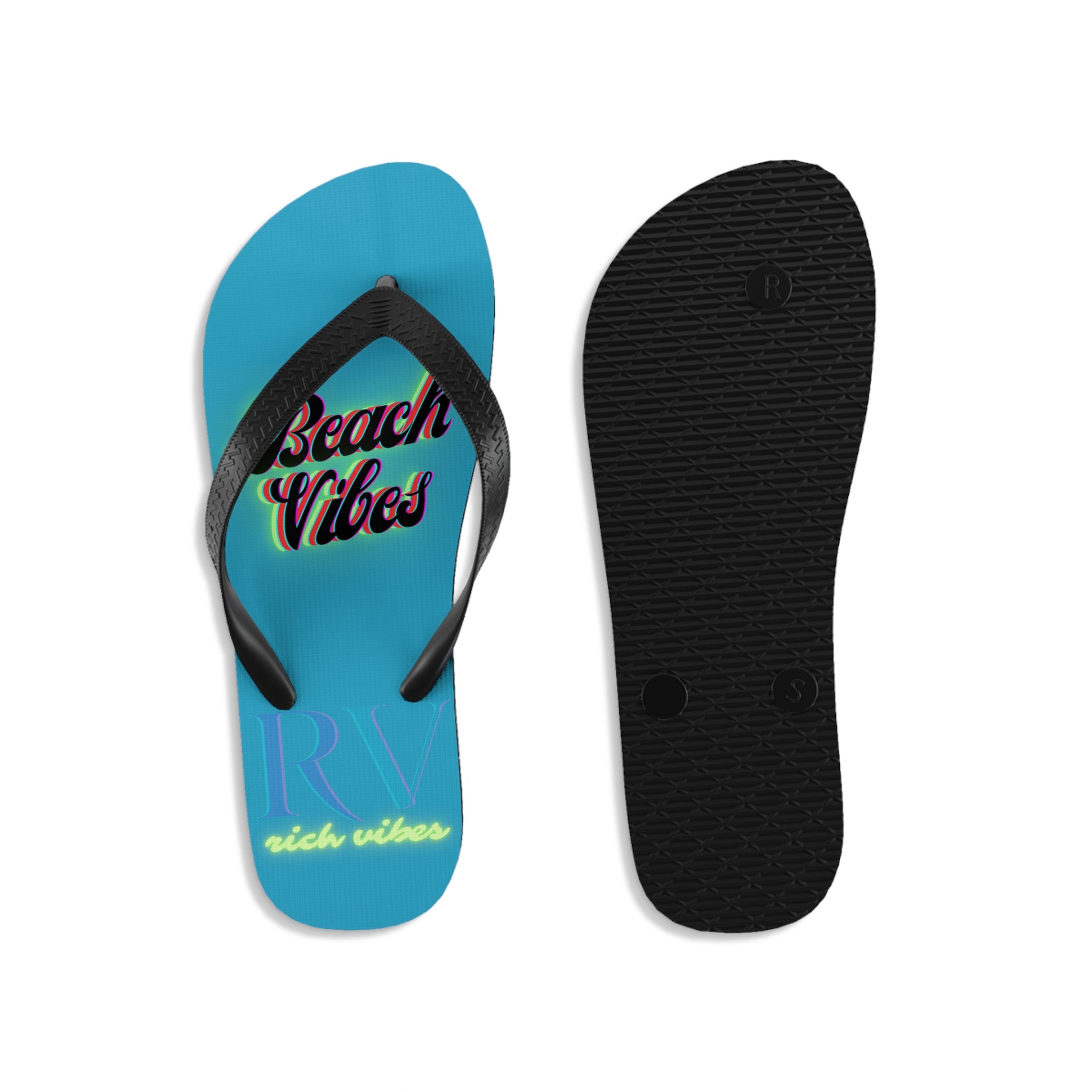 Rich Vibes RV Neon Beach Vibes - Unisex Flip-Flops - S