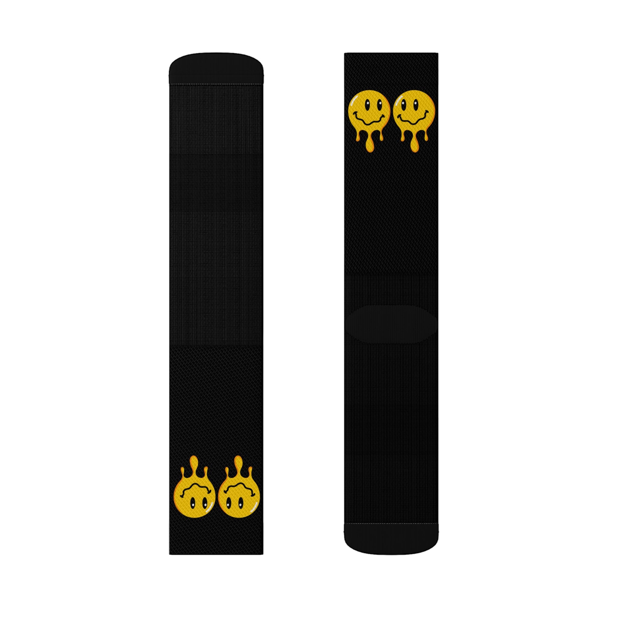 Rich Drip Drippy Smiley Face - Sublimation Socks Black