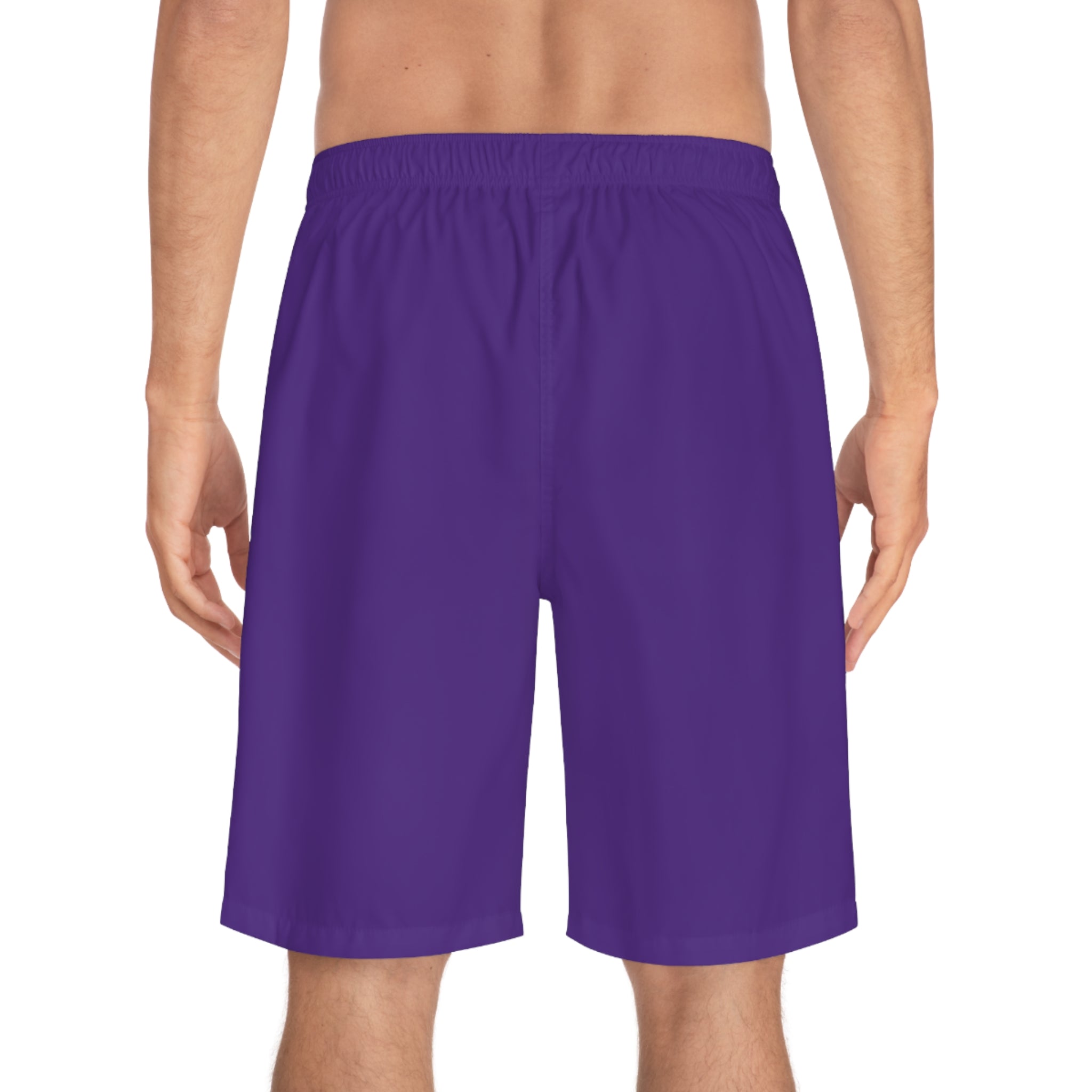 Rich Vibes Brand Of The Brave Volt MG Tiger Shield Purple - Men's Board Shorts (AOP)