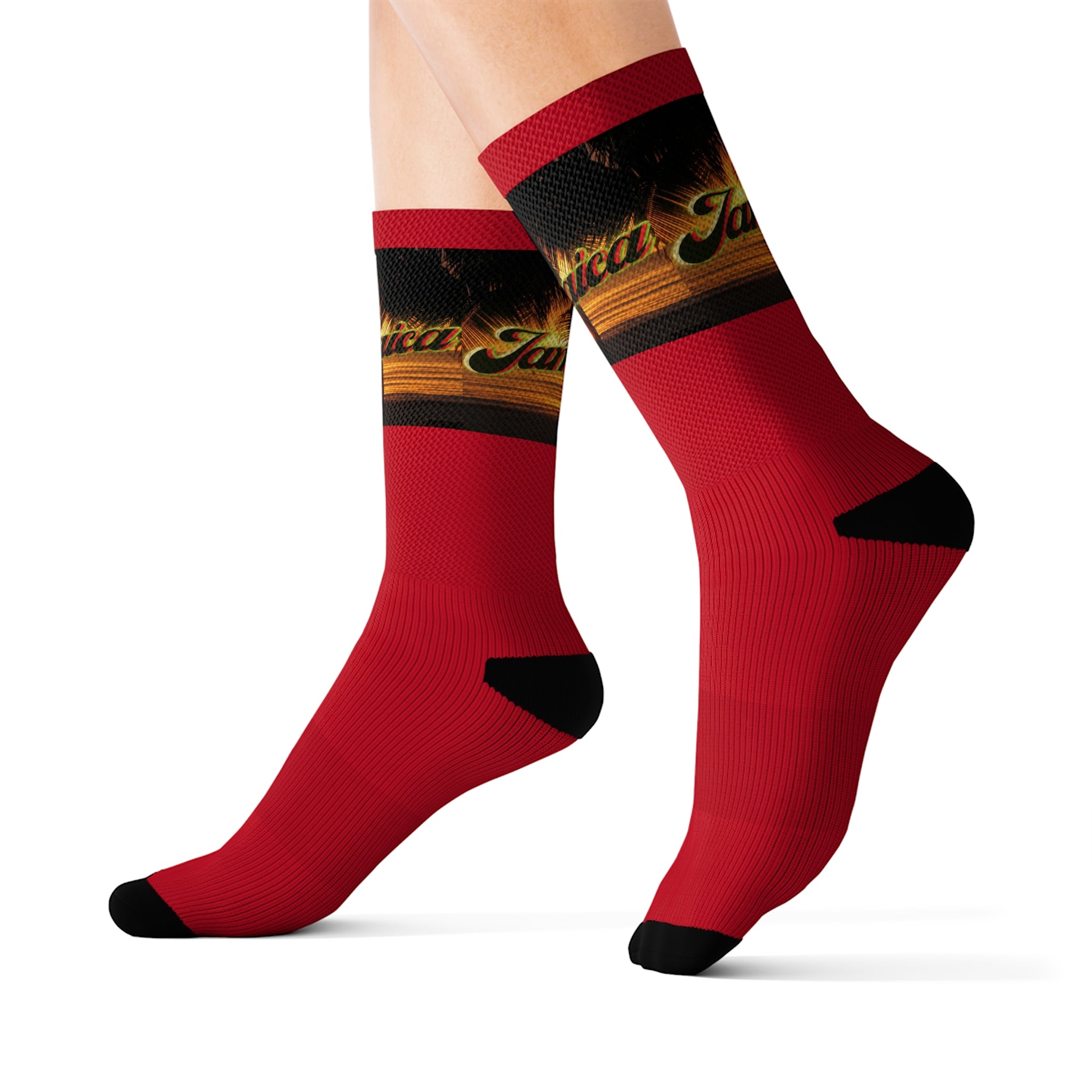 Rich Vibes Jamaica Sunset Red - Sublimation Socks