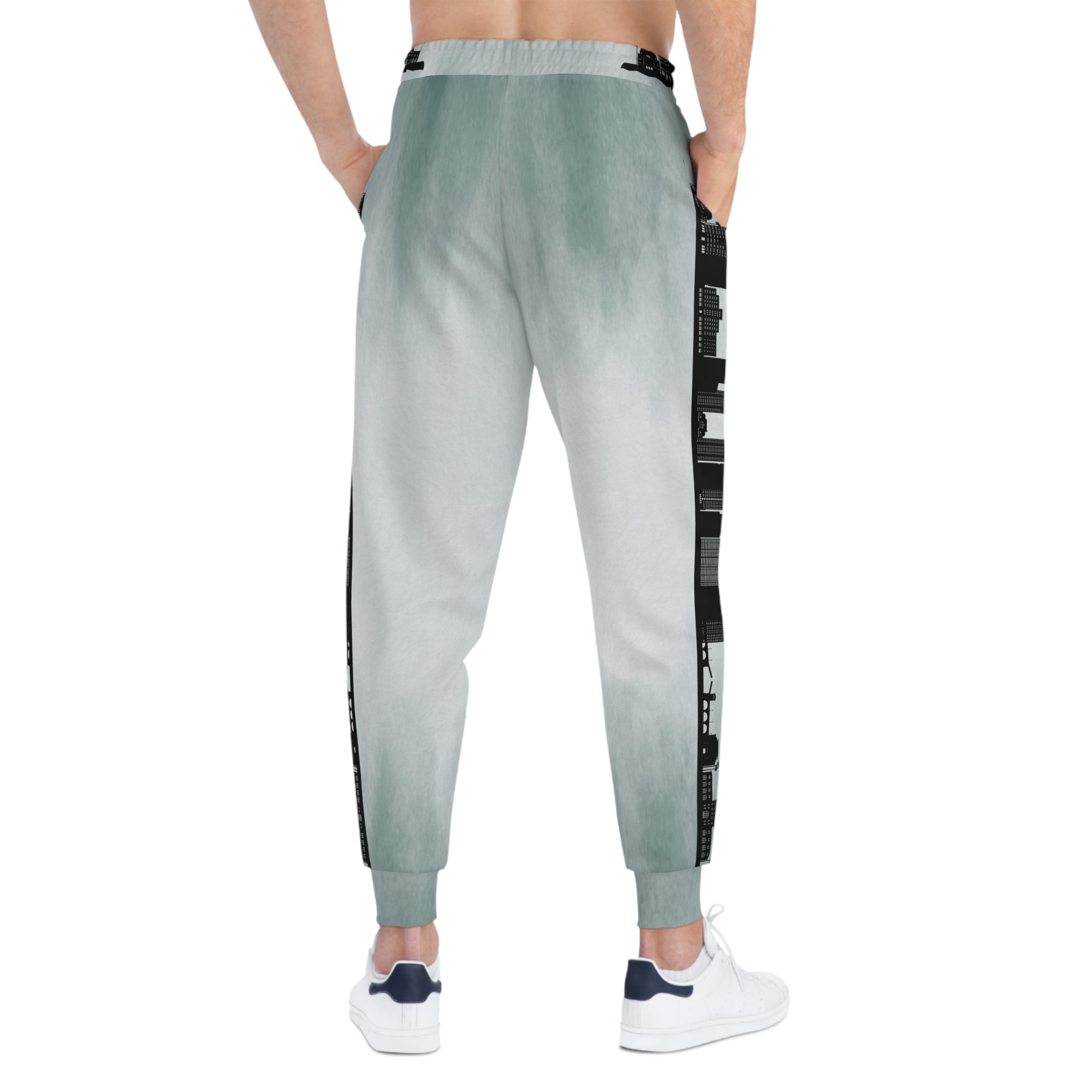 Rich Vibes Authentic RV Denim Blue City Skyline - Athletic Joggers (AOP)