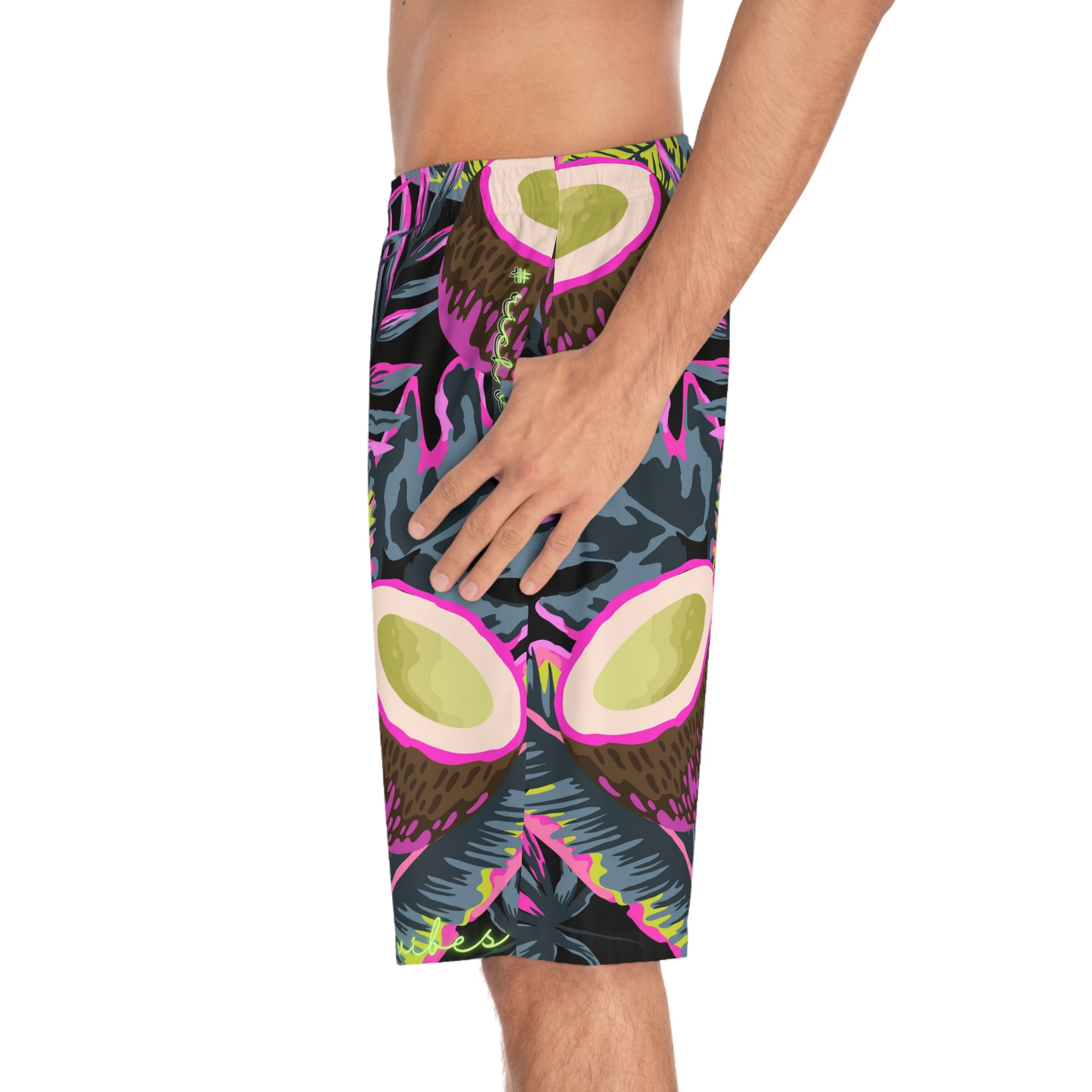 Rich Vibes RR Volt Tropical Coconut Palm Tree - Men's Board Shorts (AOP)