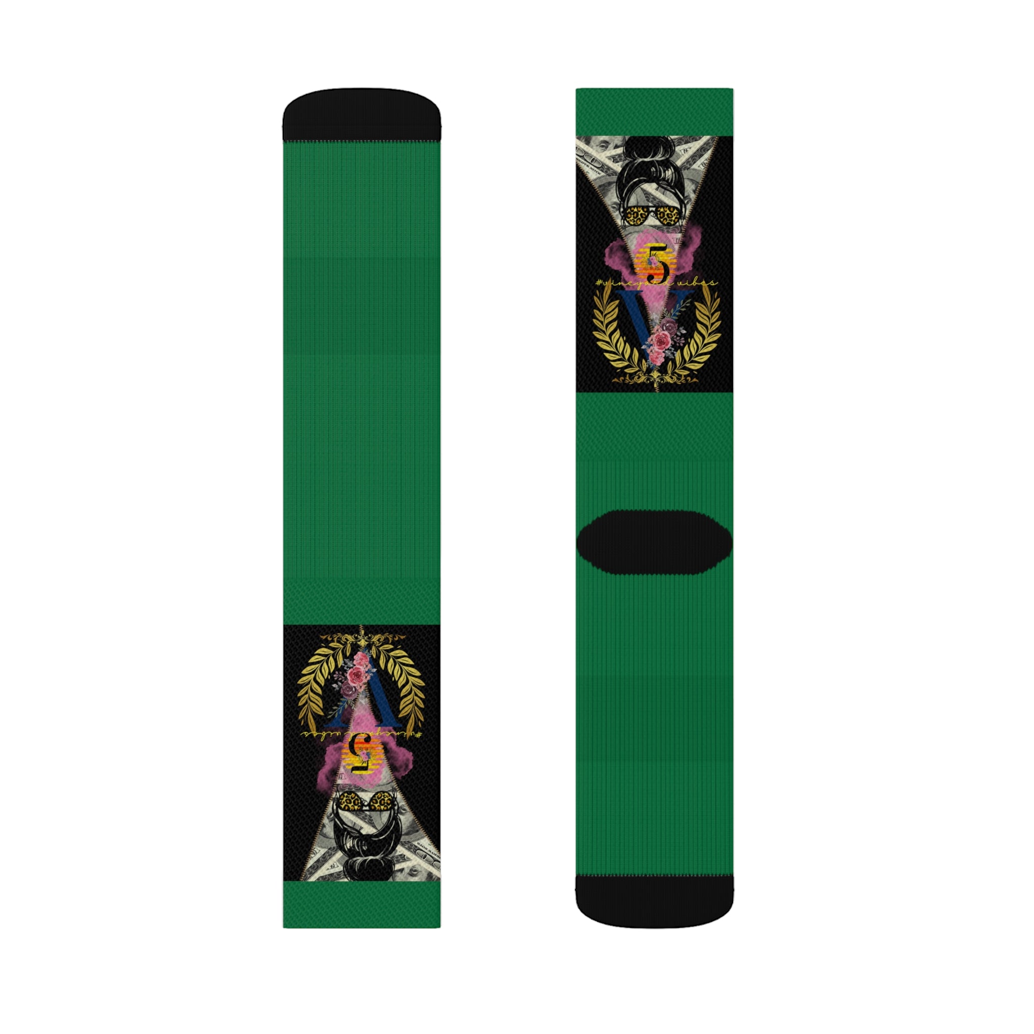 Vineyard Vibes V5 Vibes Colab Dark Green - Sublimation Socks