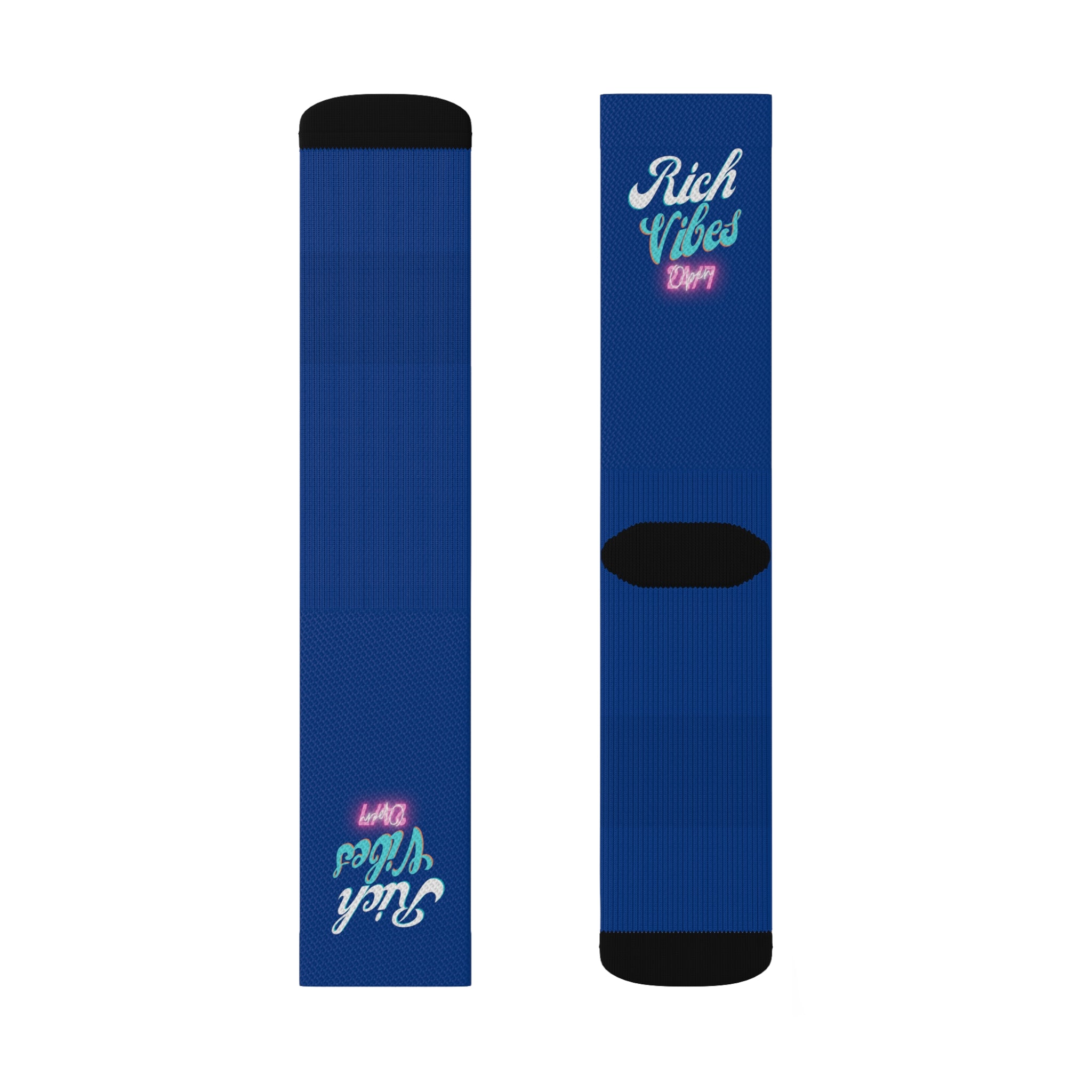 Rich Vibes Miami Colorway Dark Blue - Sublimation Socks