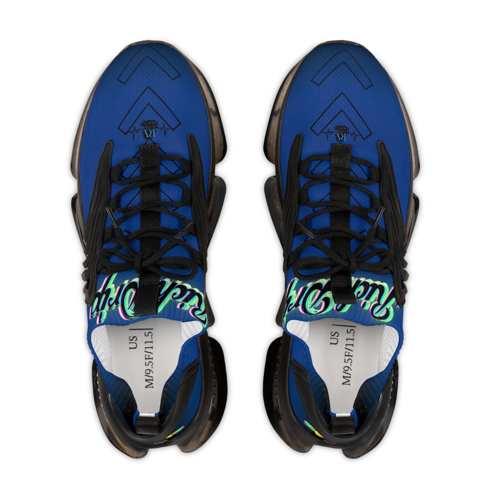 RV5 Pulse Tropical Blue Base Neon Green Glow Logo - Men's Mesh Sneakers Royal Blue