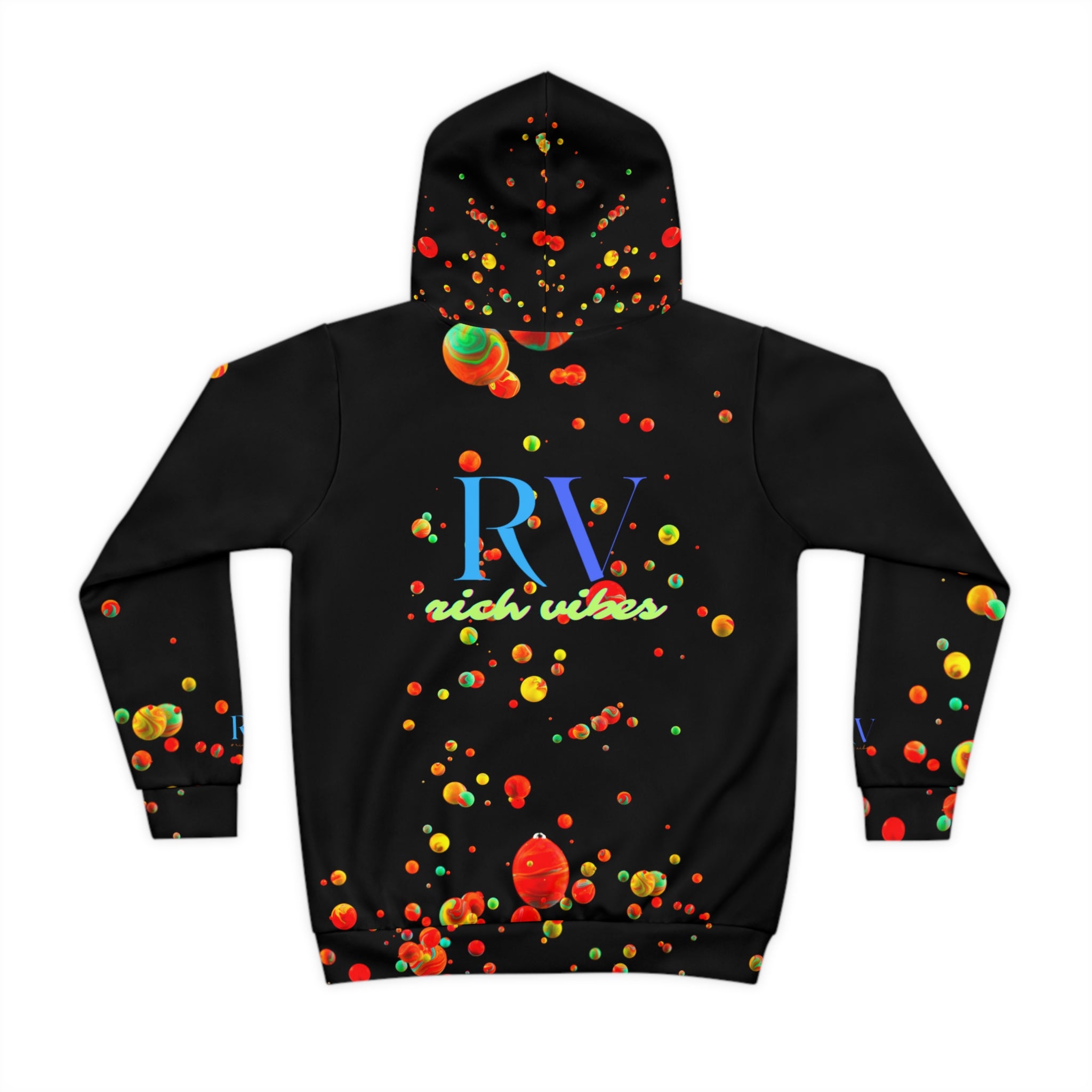 Rich Vibes Multi Colored Paint Drops RV Color Palm Tree -  Children's Hoodie (AOP)
