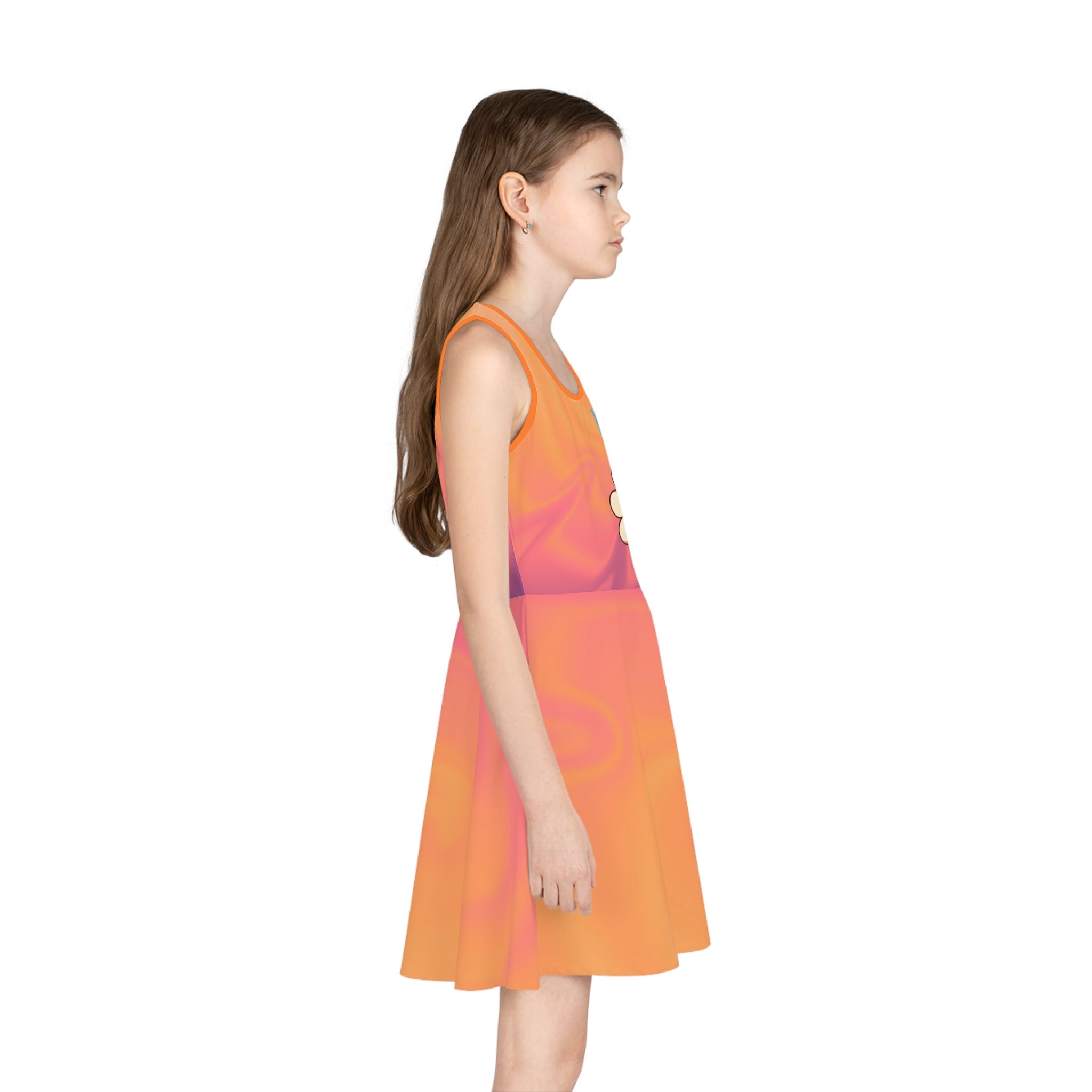 Rich Vibes RV Happy Daisy Autumn - Girls' Sleeveless Sundress (AOP)