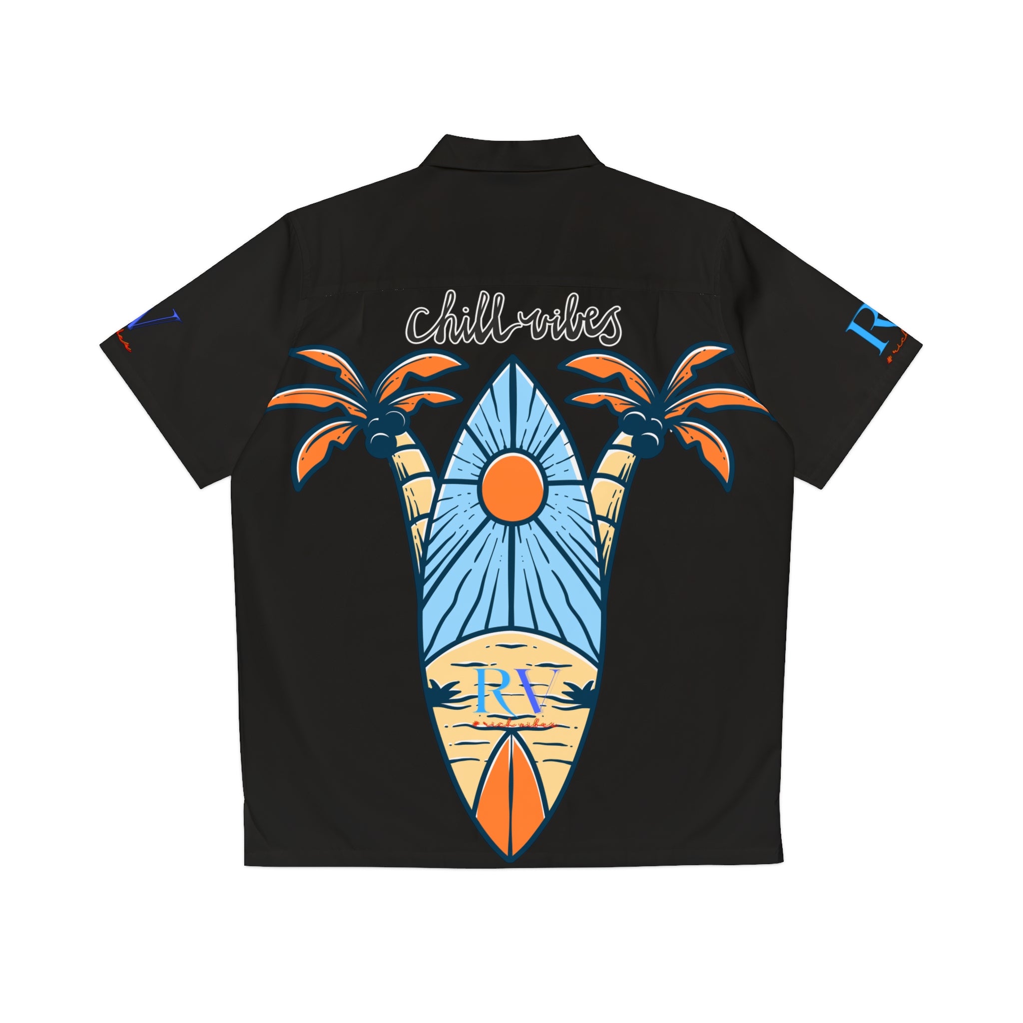Rich Vibes RV Golfer's Love Chill Vibes - Men's Hawaiian Shirt (AOP)Black