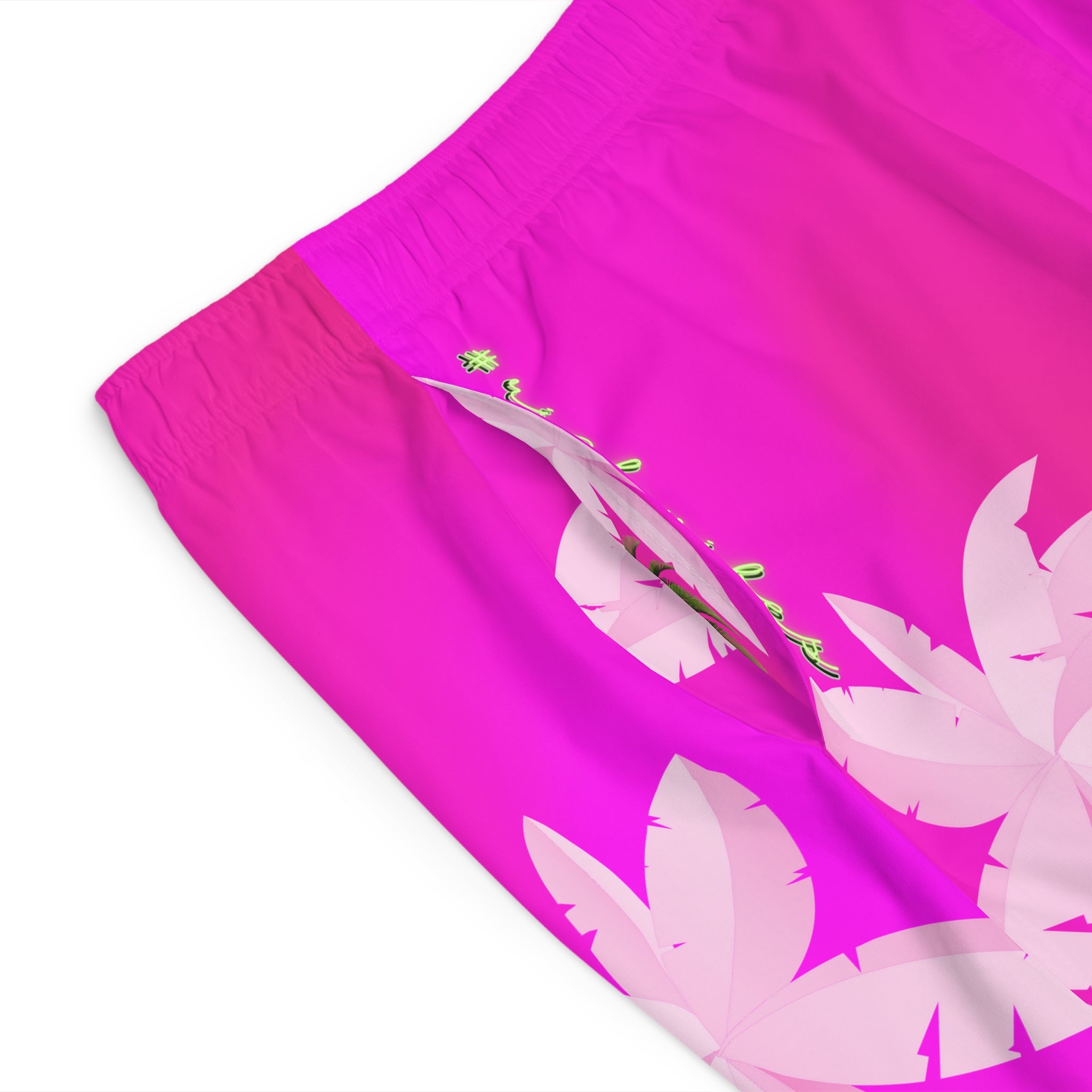 Rich Vibes Tropical Pink Palm Tree Beach Chill Vibes 1.0 - Men's Board Shorts (AOP)