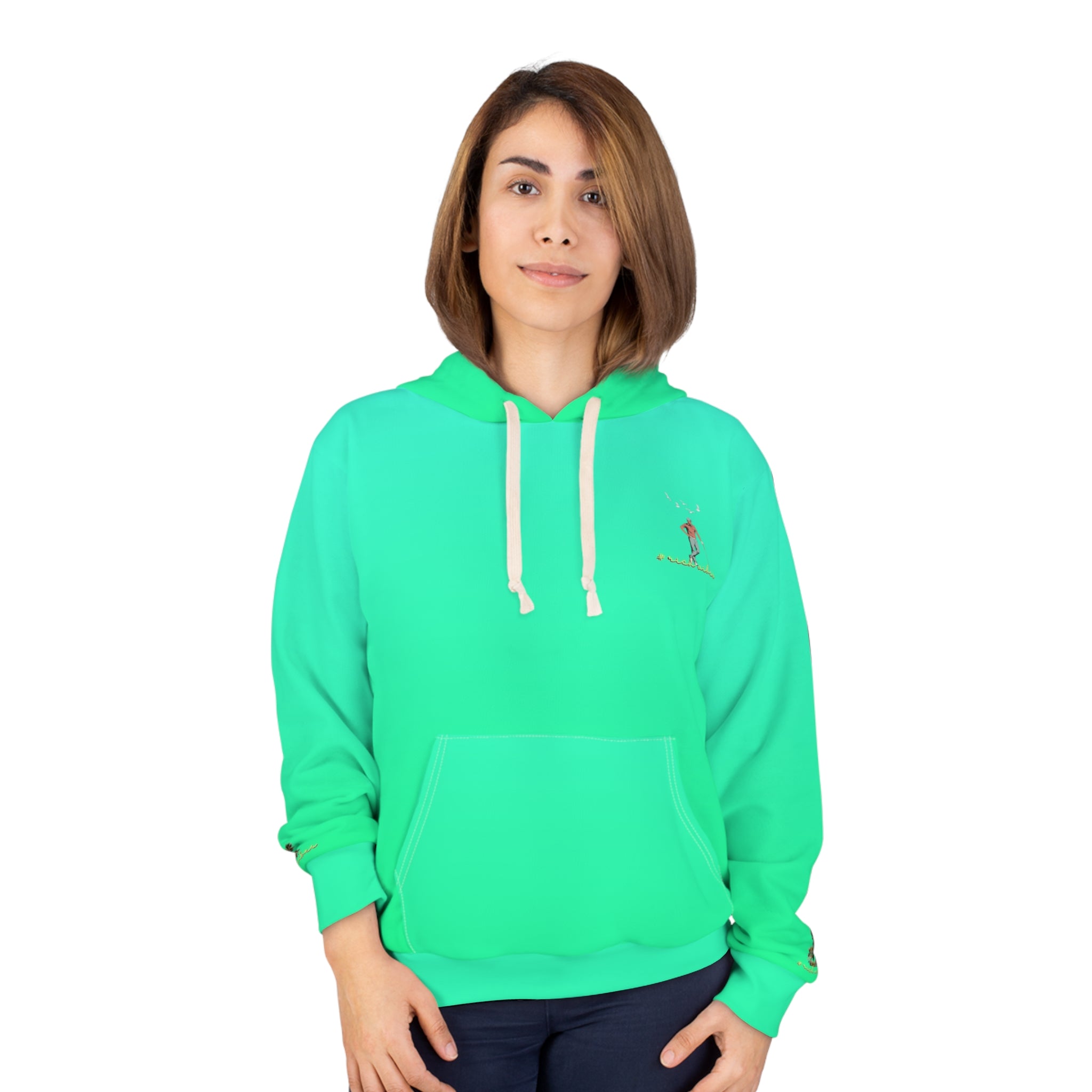 Rich Vibes Neon Green Volt RR Colorful Palm Trees Golf Pro 1.0 - Unisex Pullover Hoodie (AOP)