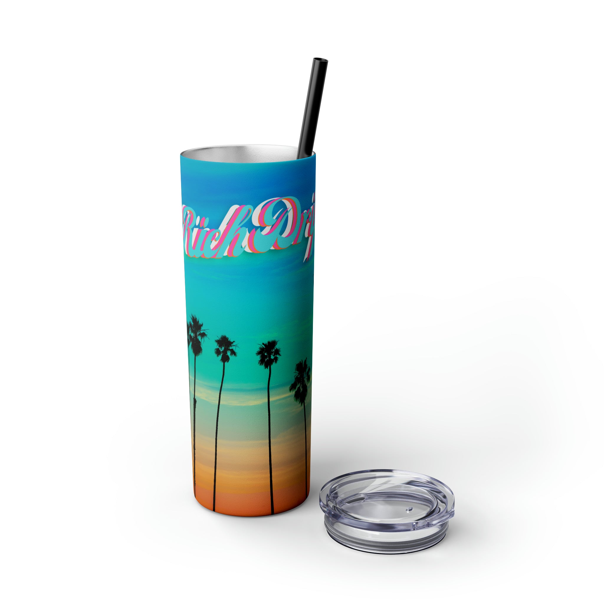 RV Rich Drip Multi-Colored Sunset - Skinny Tumbler with Straw, 20oz
