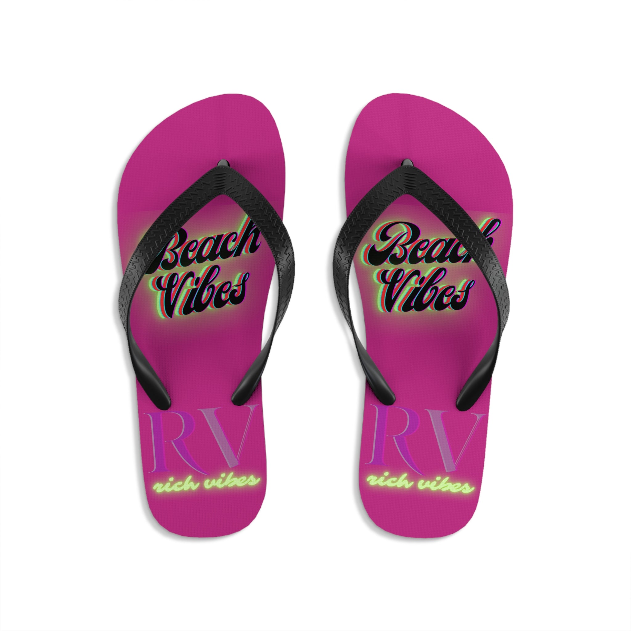 Rich Vibes RV Neon Beach Vibes - Unisex Flip-Flops - S
