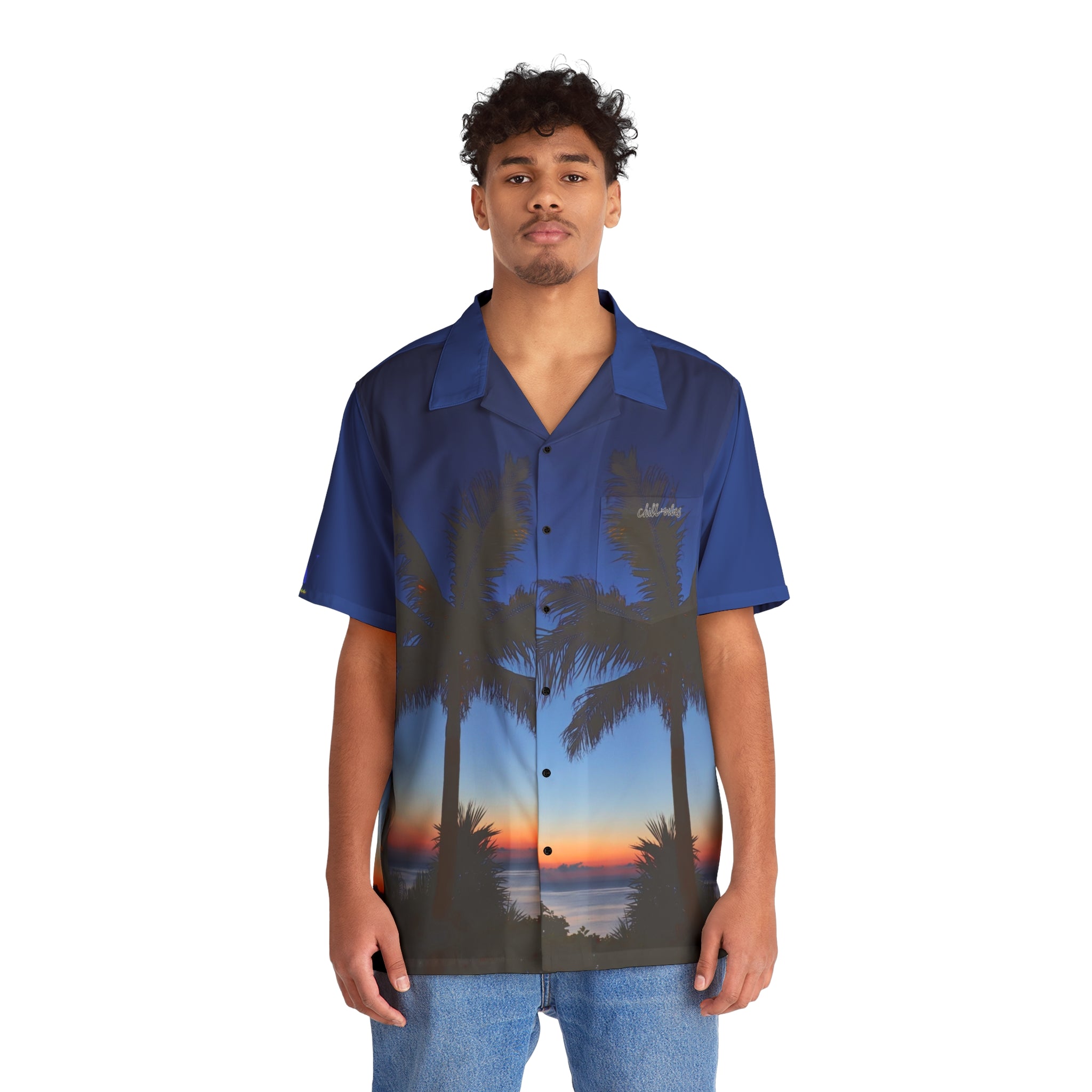Rich Vibes Volt RV Okinawa Royal Blue Sunset 1.0 - Men's Hawaiian Shirt (AOP)Royal Blue