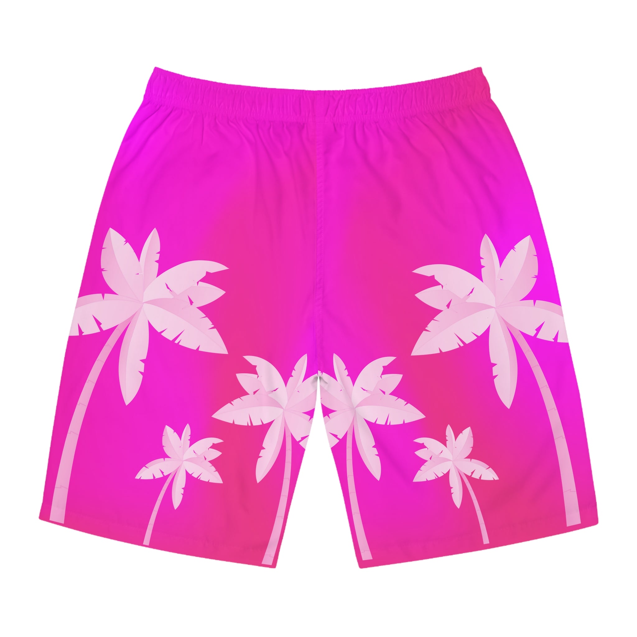 Rich Vibes Tropical Pink Palm Tree Beach Chill Vibes 1.0 - Men's Board Shorts (AOP)