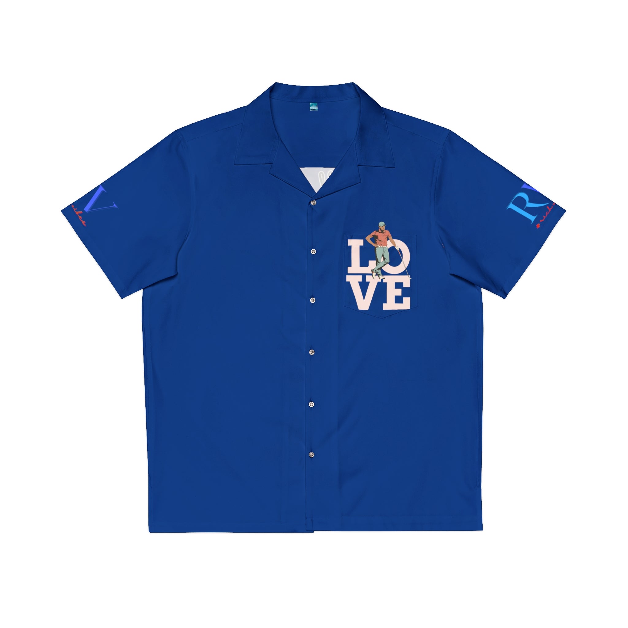 Rich Vibes RV Golfer's Love Chill Vibes - Men's Hawaiian Shirt (AOP)Royal Blue
