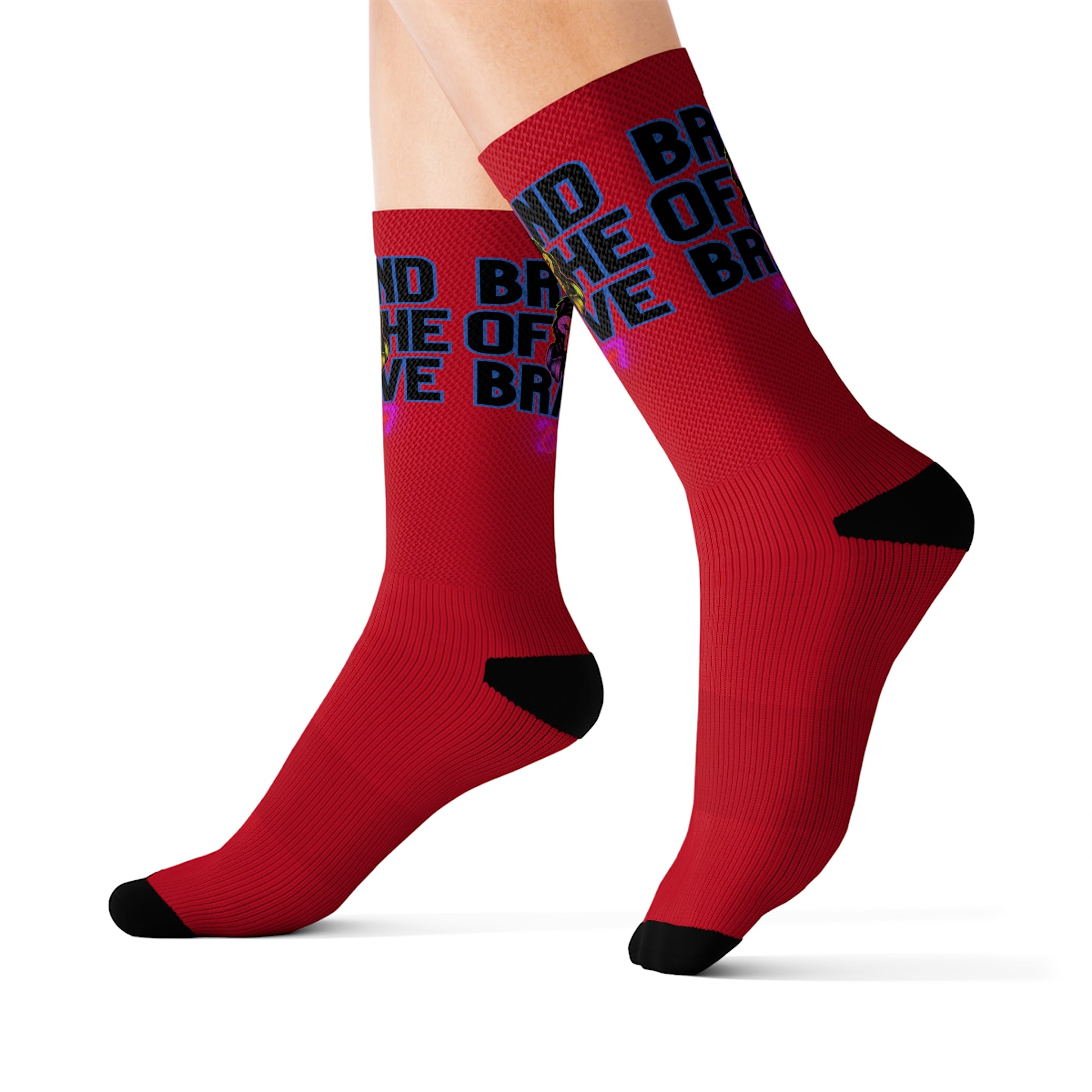 Rich Vibes Brand Of The Brave Red - Sublimation Socks