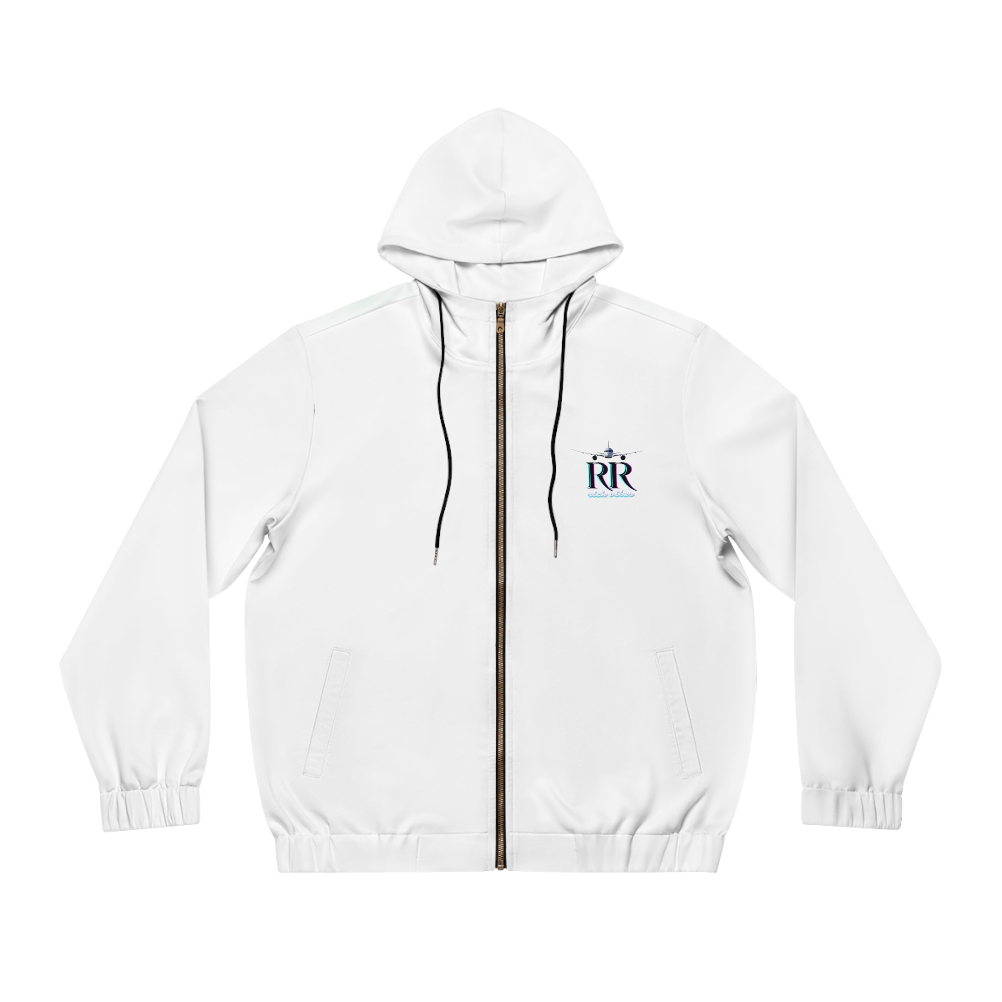 Rich Vibes RR Volt White Tropical Beach Bird 1.5 - Men's Full-Zip Hoodie (AOP)