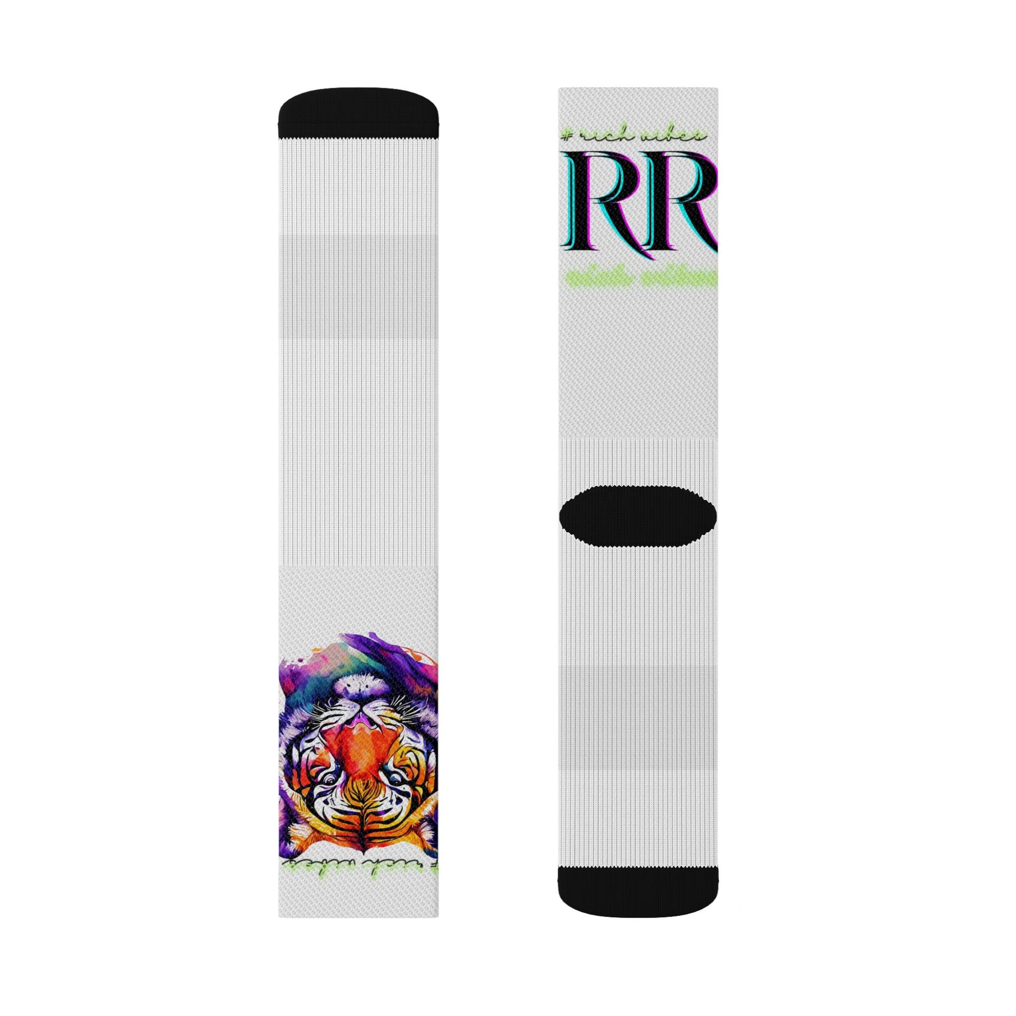 Rich Vibes RR Volt Tropical Jungle Tiger - Sublimation Socks White