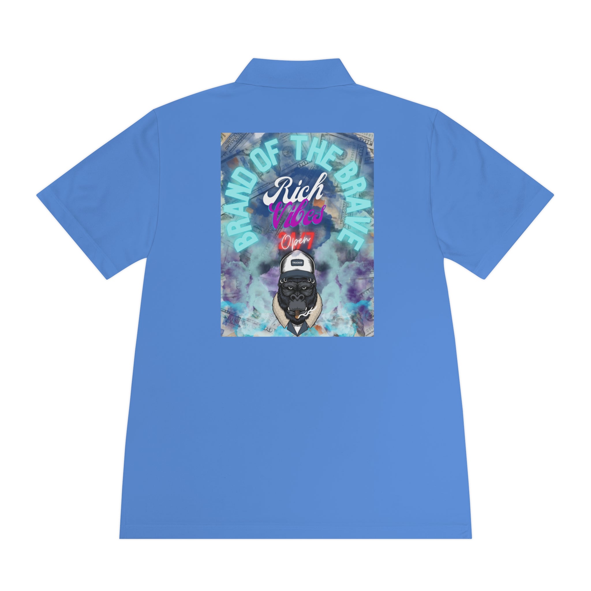 Rich Vibes 24/7 Brand Of The Brave Blue Ape 2.0 - Men's Sport Polo Shirt