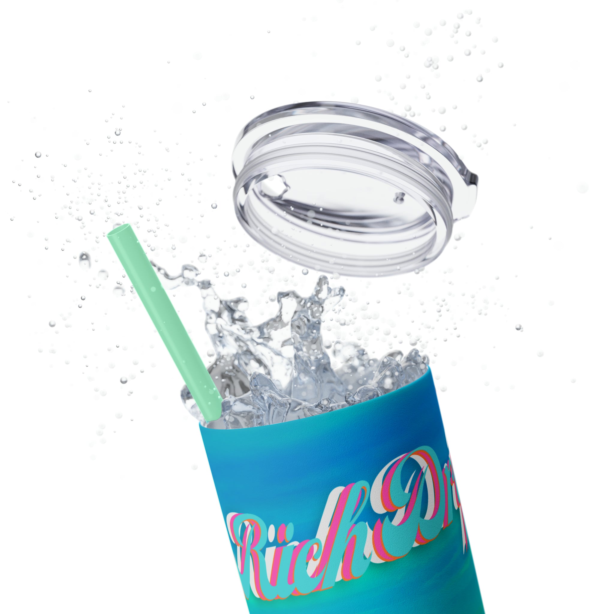 RV Rich Drip Multi-Colored Sunset - Skinny Tumbler with Straw, 20oz