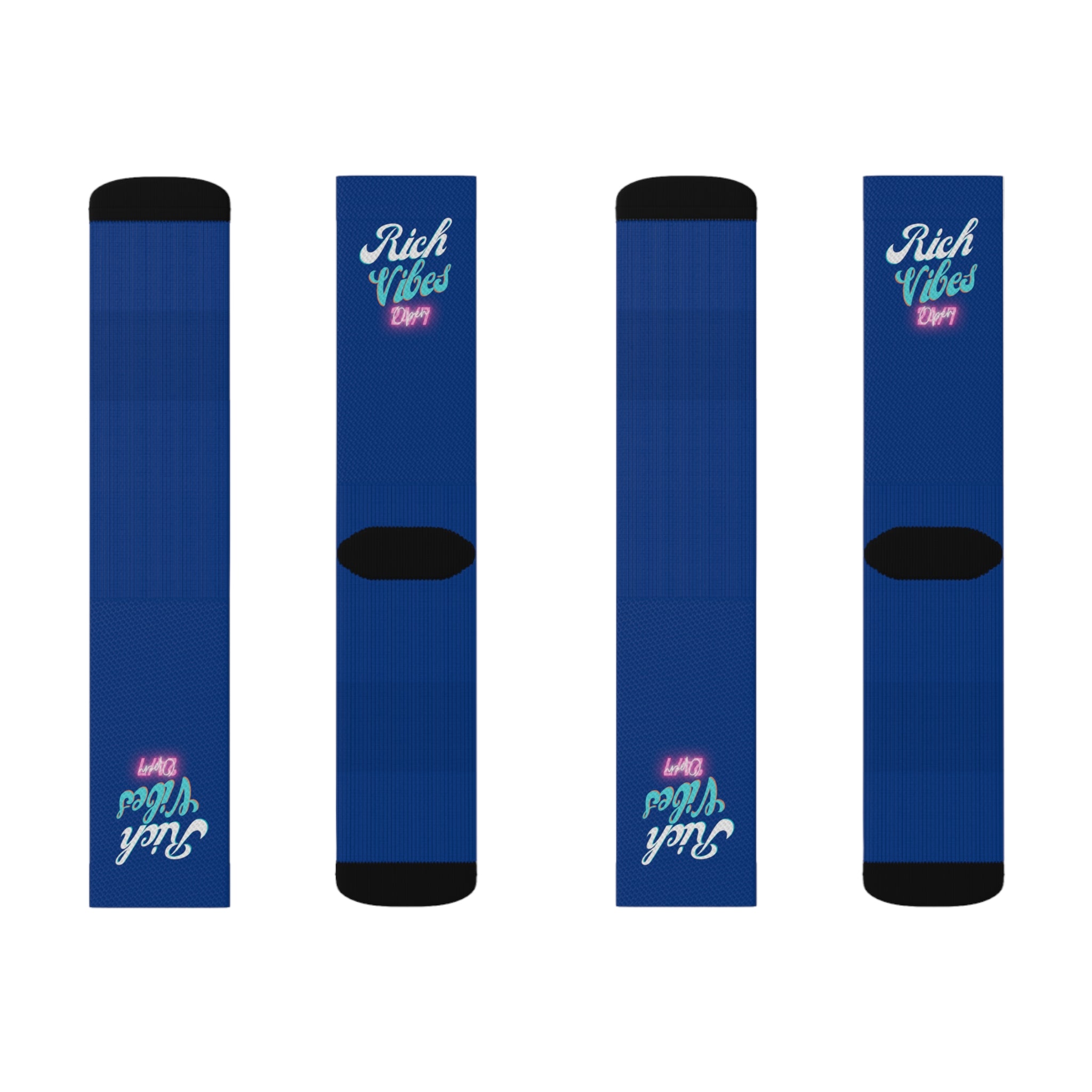 Rich Vibes Miami Colorway Dark Blue - Sublimation Socks