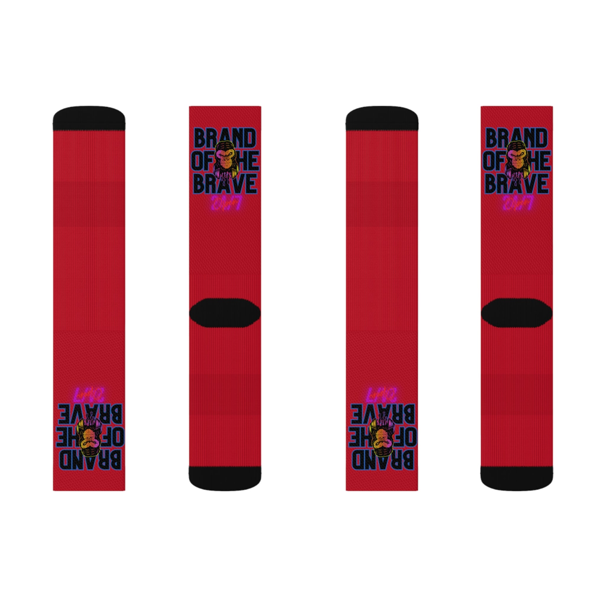 Rich Vibes Brand Of The Brave Red - Sublimation Socks