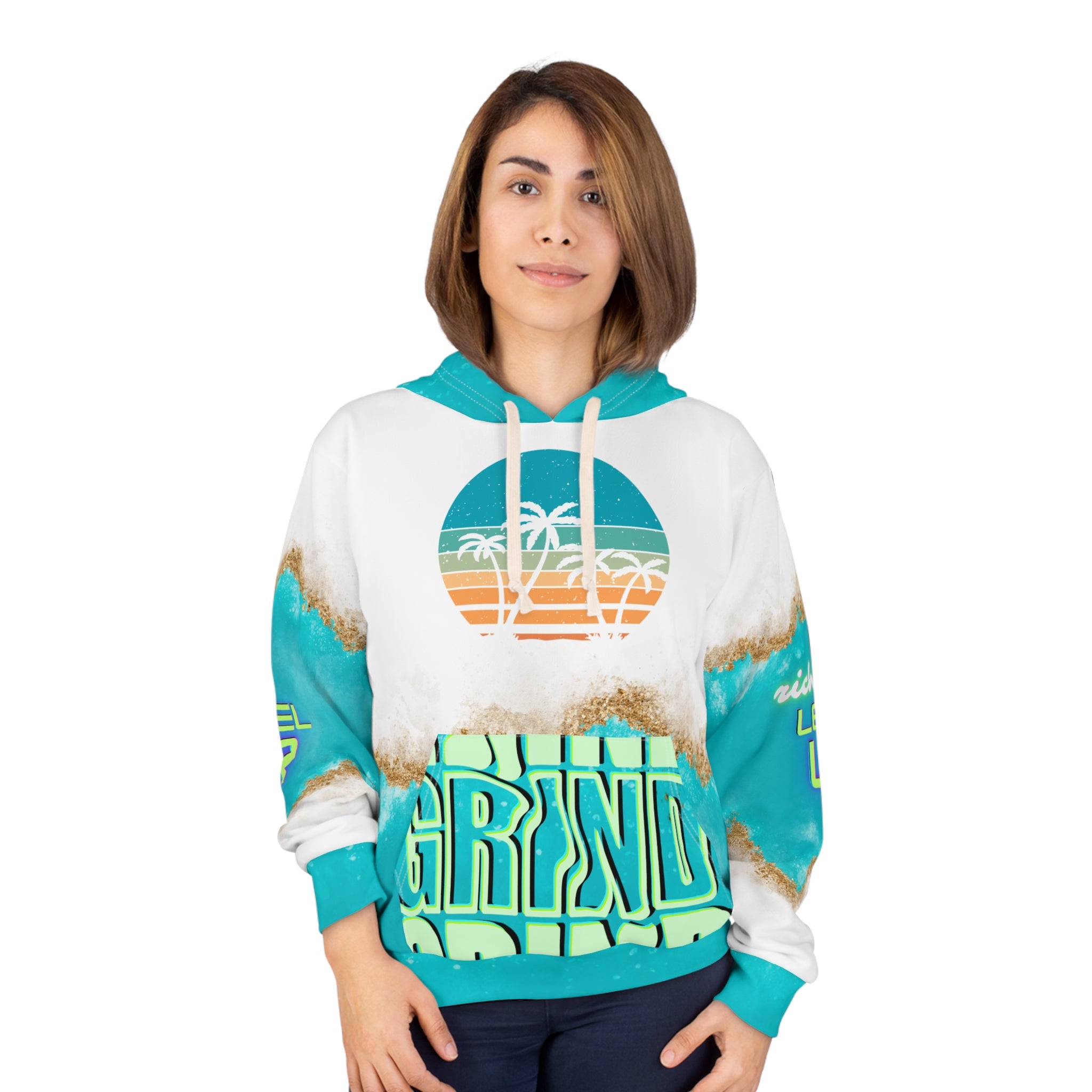 Rich Vibes Authentic ClearWater Level Up - Unisex Pullover Hoodie (AOP)
