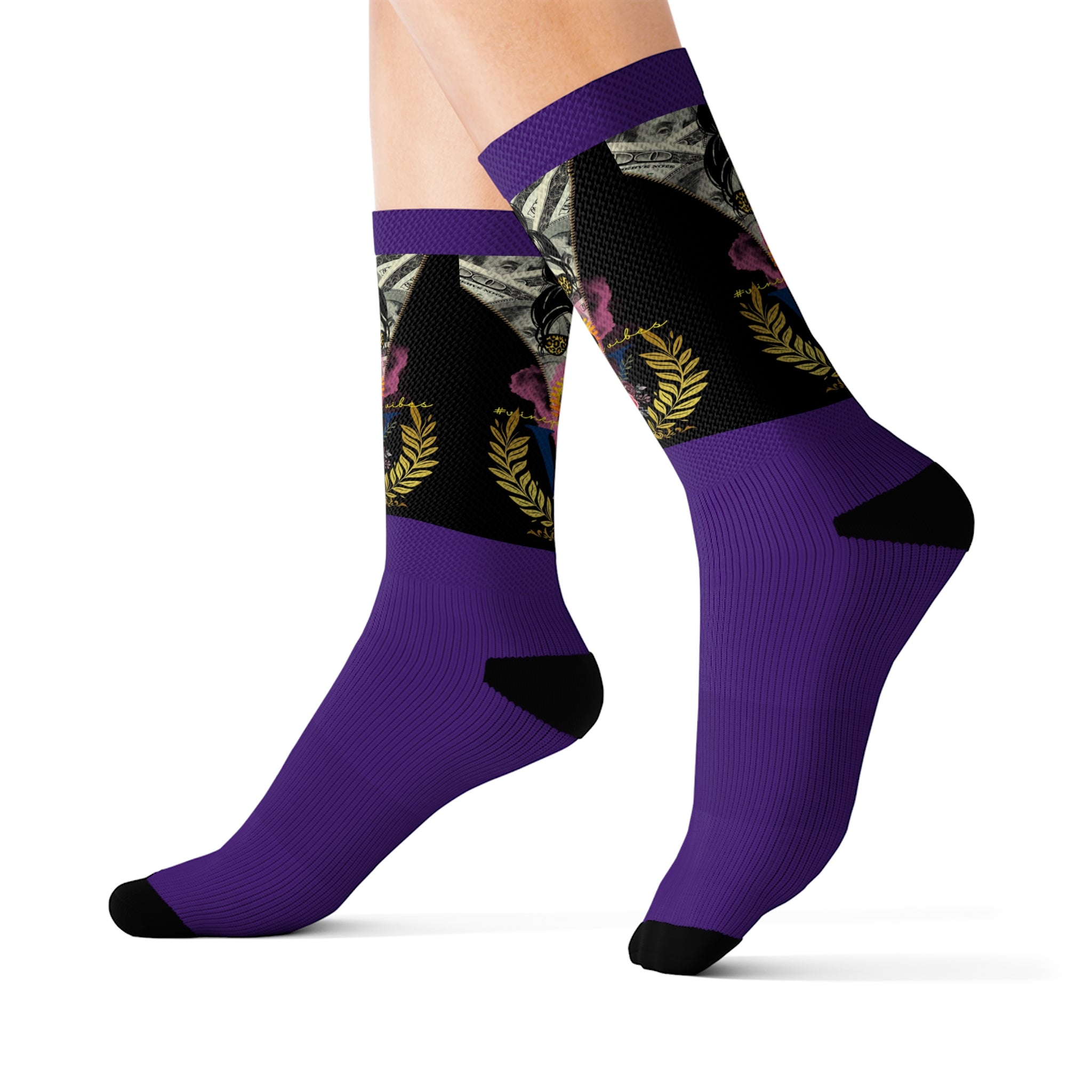 Vineyard Vibes V5 Vibes Colab Purple - Sublimation Socks