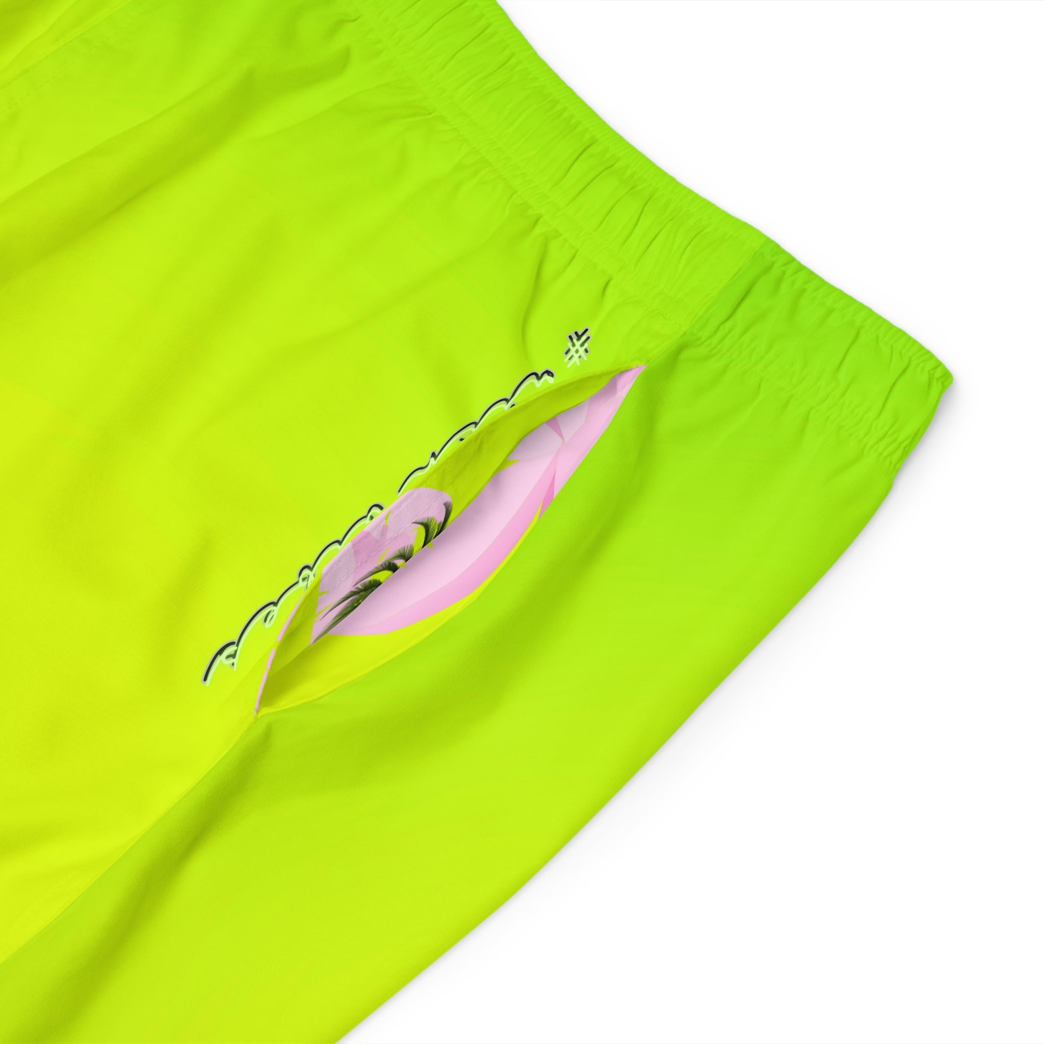 Rich Vibes Lime Green Tropical Beach Chill Vibes 1.0 - Men's Board Shorts (AOP)