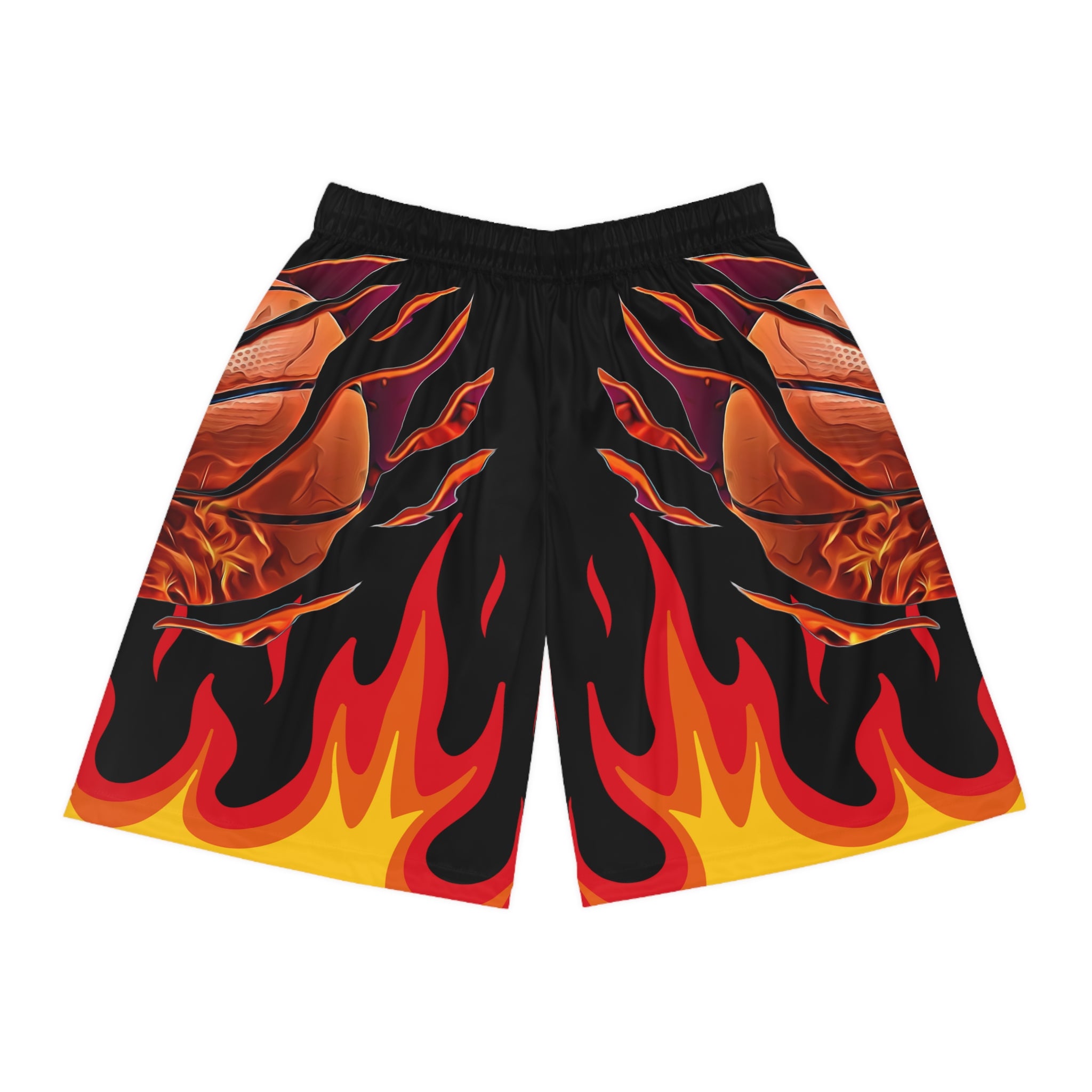 Fire Flames B-Ball through the fire - Basketball Shorts (AOP)