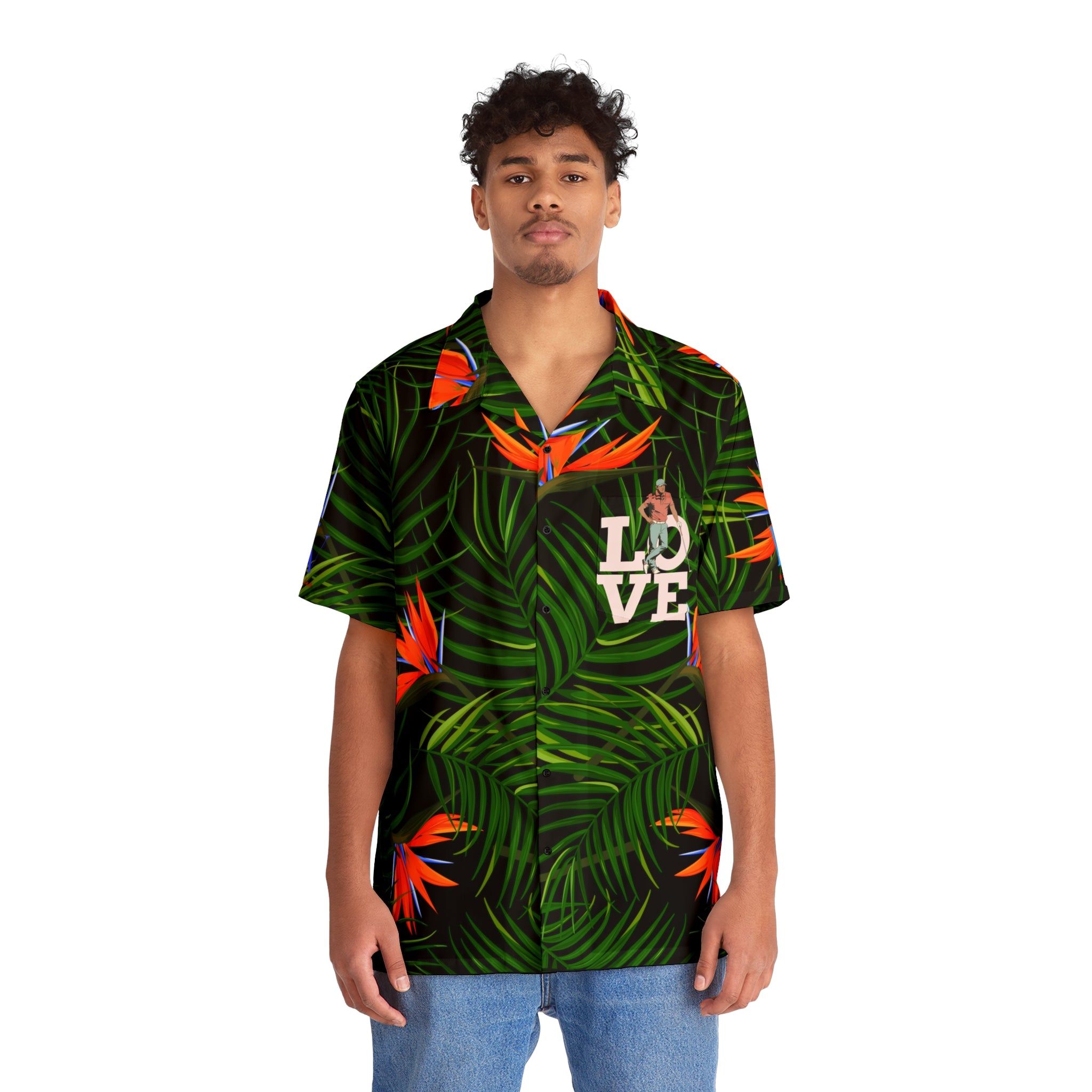 Rich Vibes Tropical RV Golfer's Love Chill Vibes - Men's Hawaiian Shirt (AOP)Black