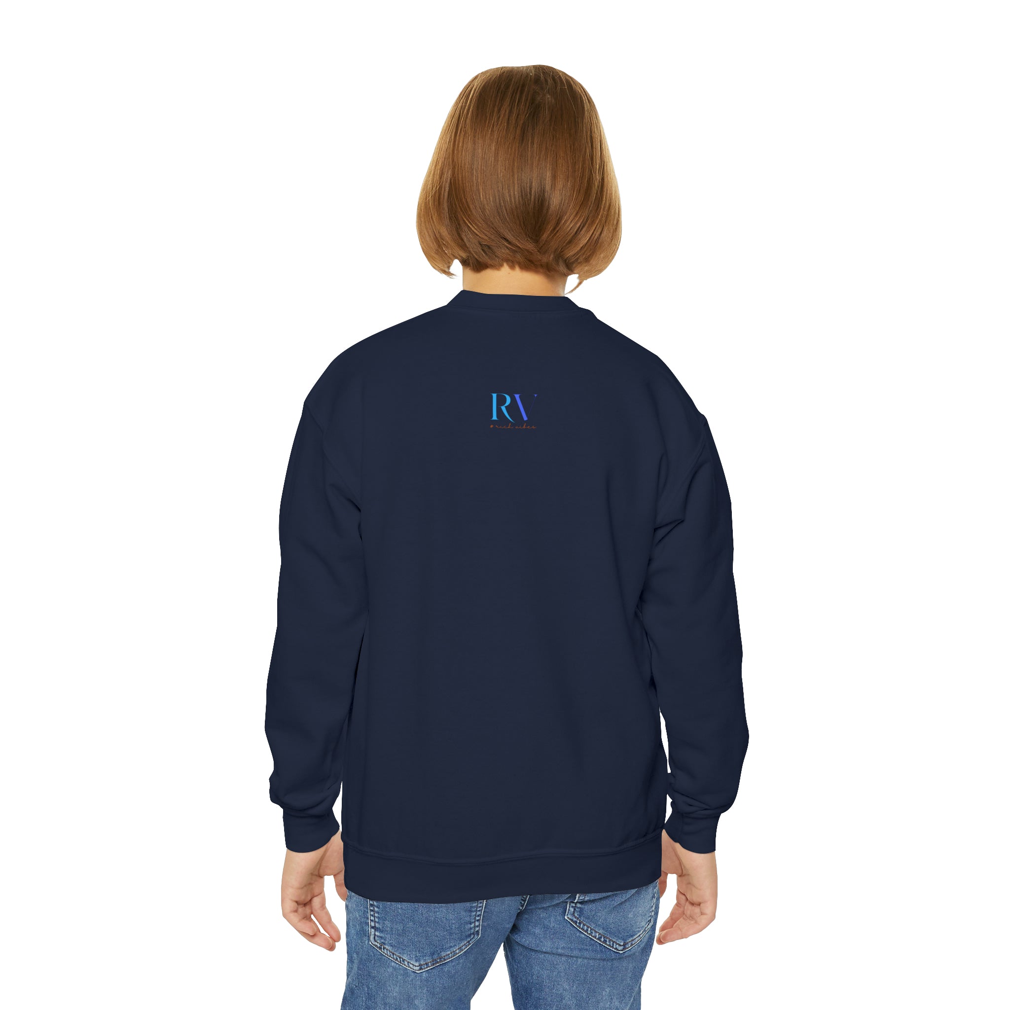 Rich Vibes RV Palm Tree - Youth Crewneck Sweatshirt