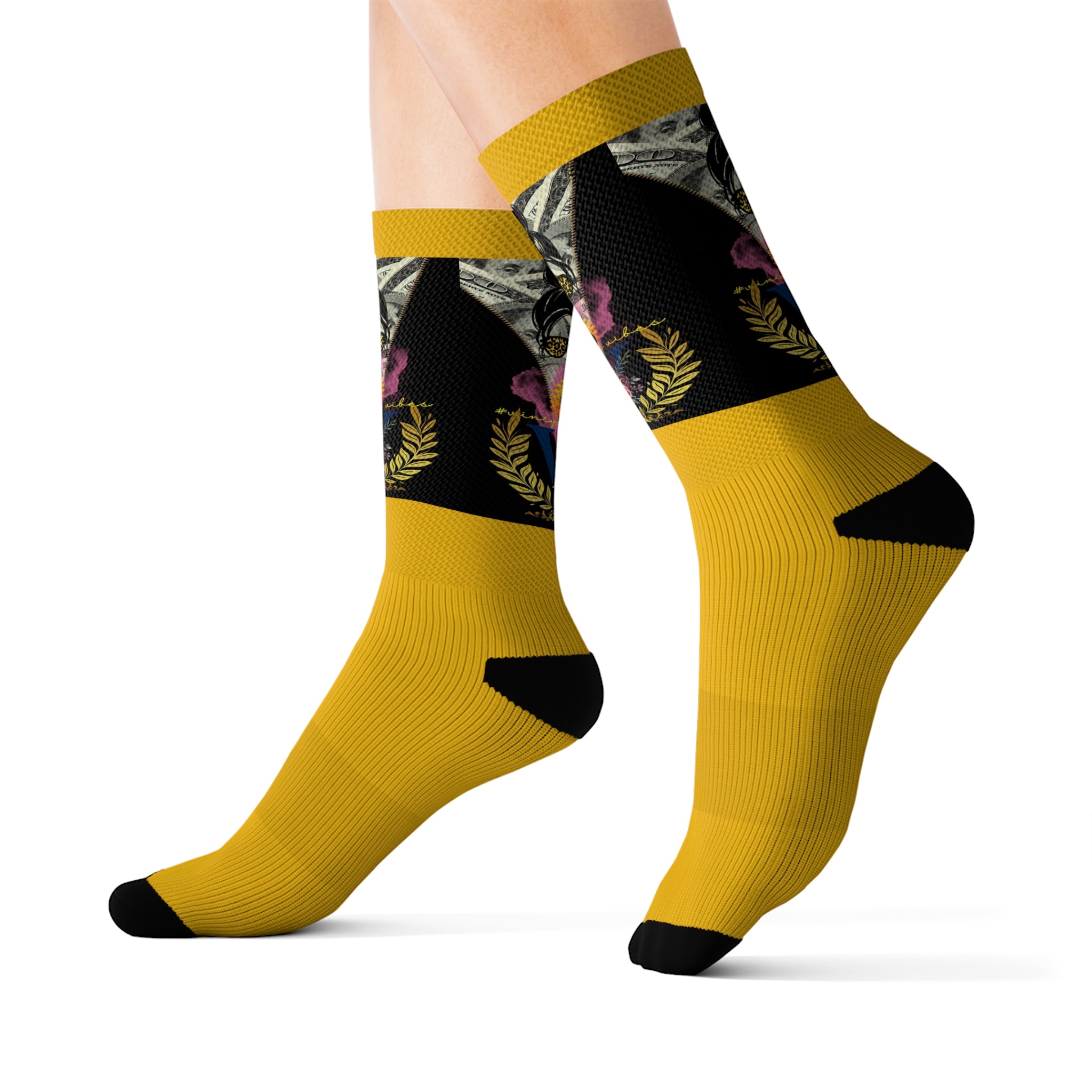 Vineyard Vibes V5 Vibes Colab Yellow - Sublimation Socks
