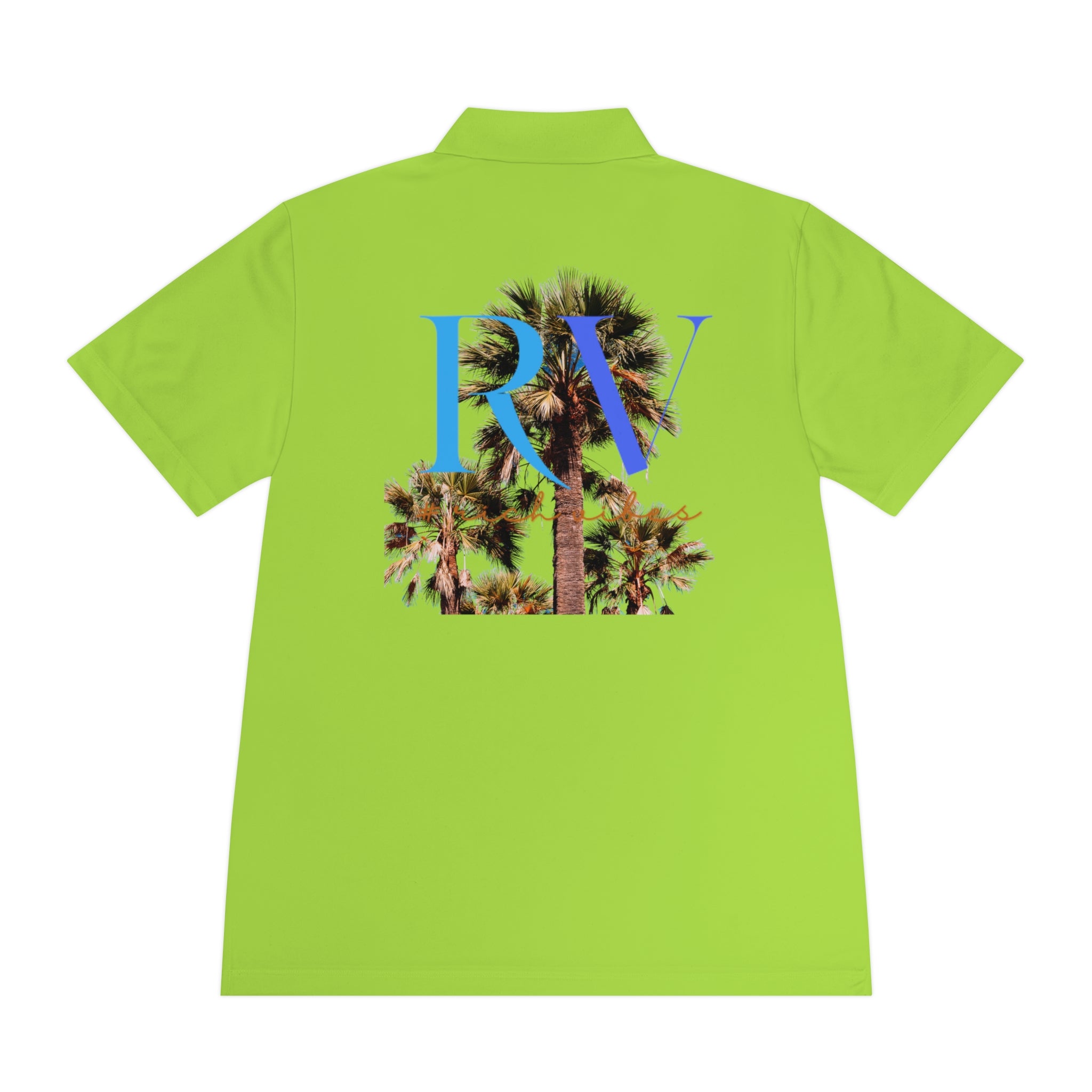 Rich Vibes Palm Tree RV Back Logo 2.0 - Men's Sport Polo Shirt
