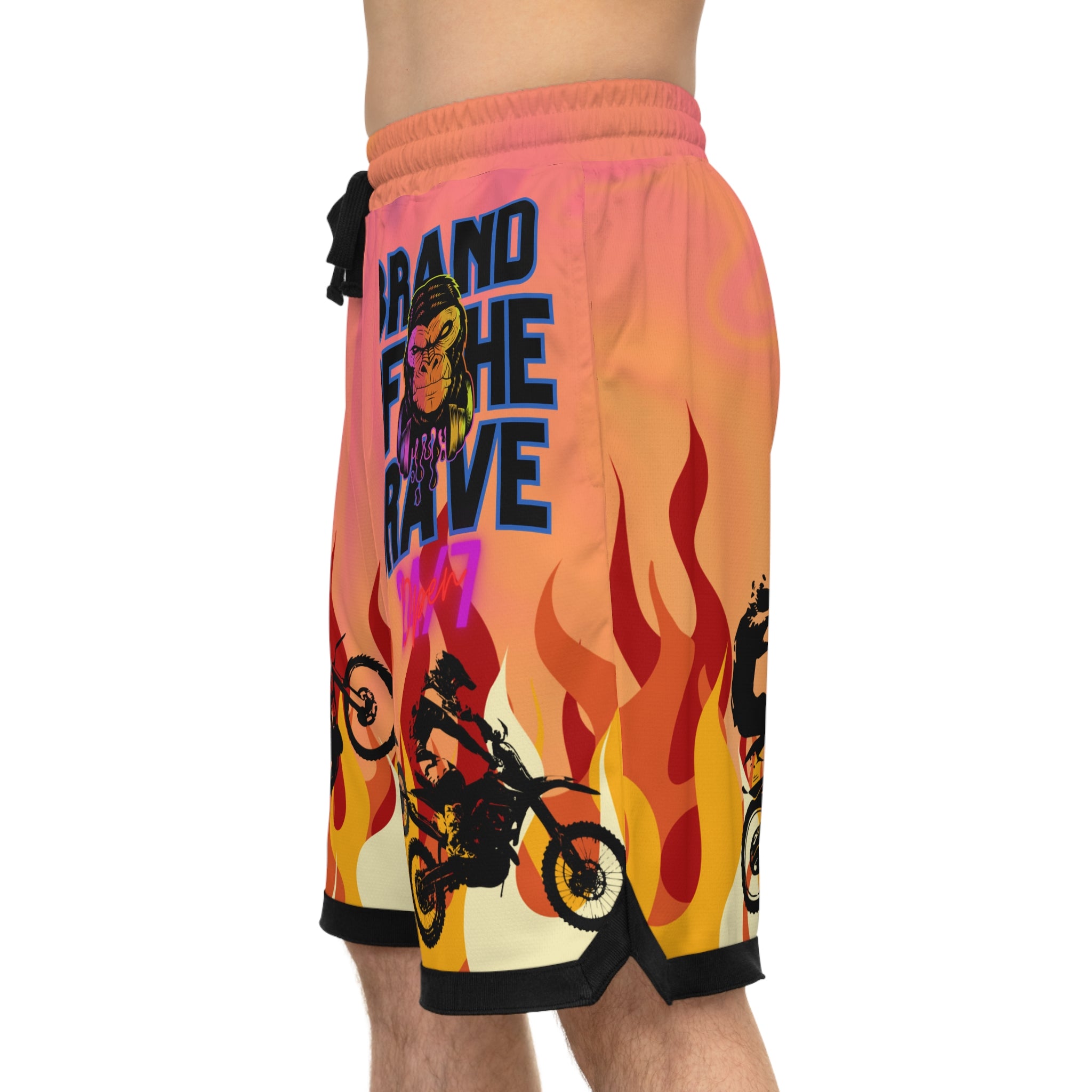 Brand Of The Brave Fire Flame Kindle Auburn - Basketball Rib Shorts (AOP)