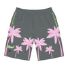 Rich Vibes Grey Tropical Pink Palm Tree Beach Chill Vibes 1.2 - Men's Board Shorts (AOP)