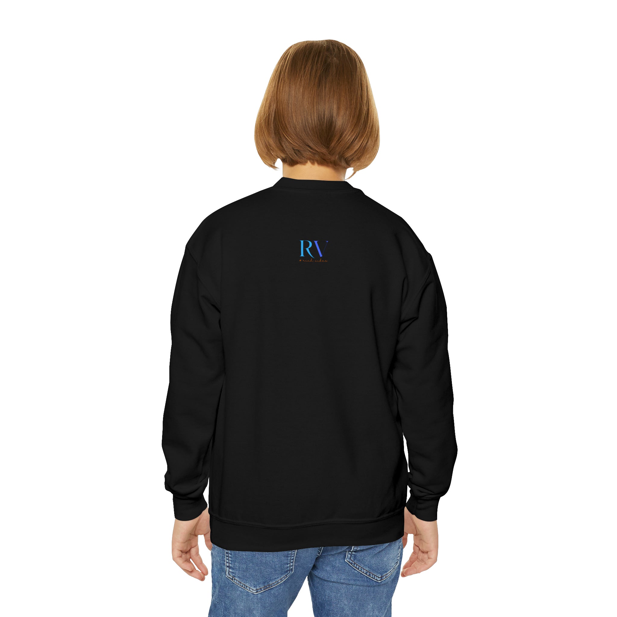 Rich Vibes RV Palm Tree - Youth Crewneck Sweatshirt