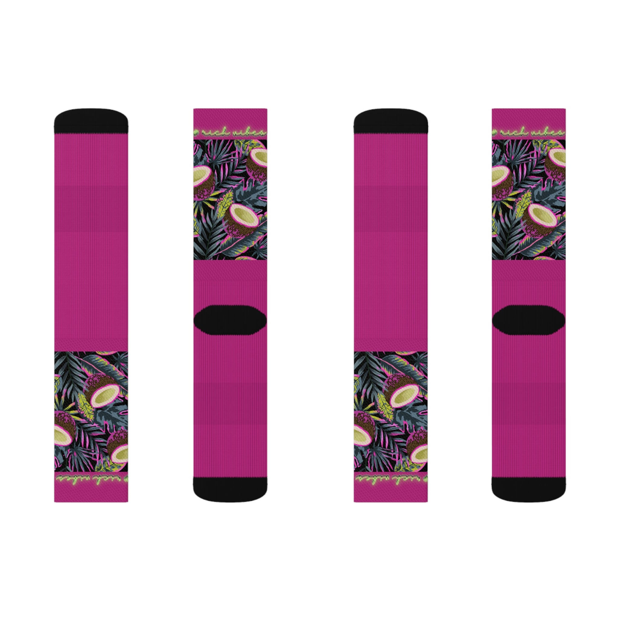 Rich Vibes Volt Tropical Coconut Pink - Sublimation Socks