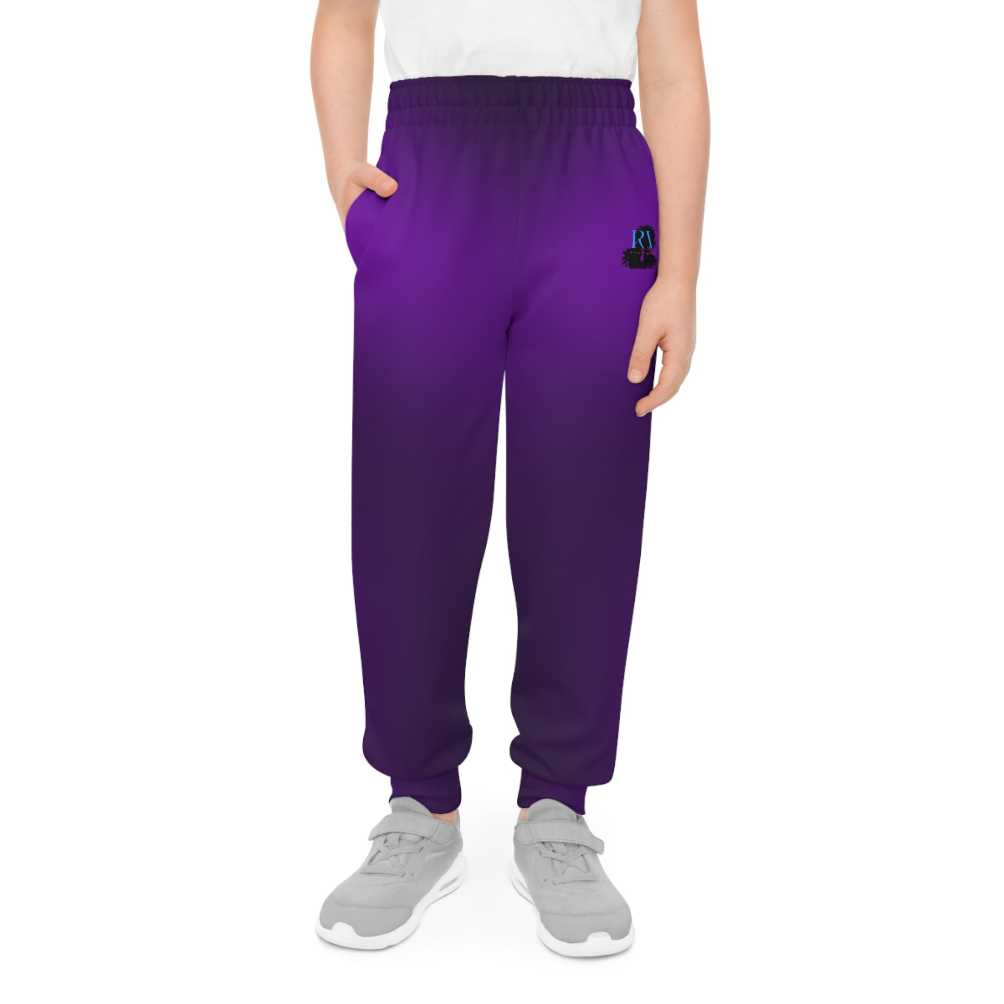 Rich Vibes RV Palm Tree Royal Purple - Youth Joggers (AOP)