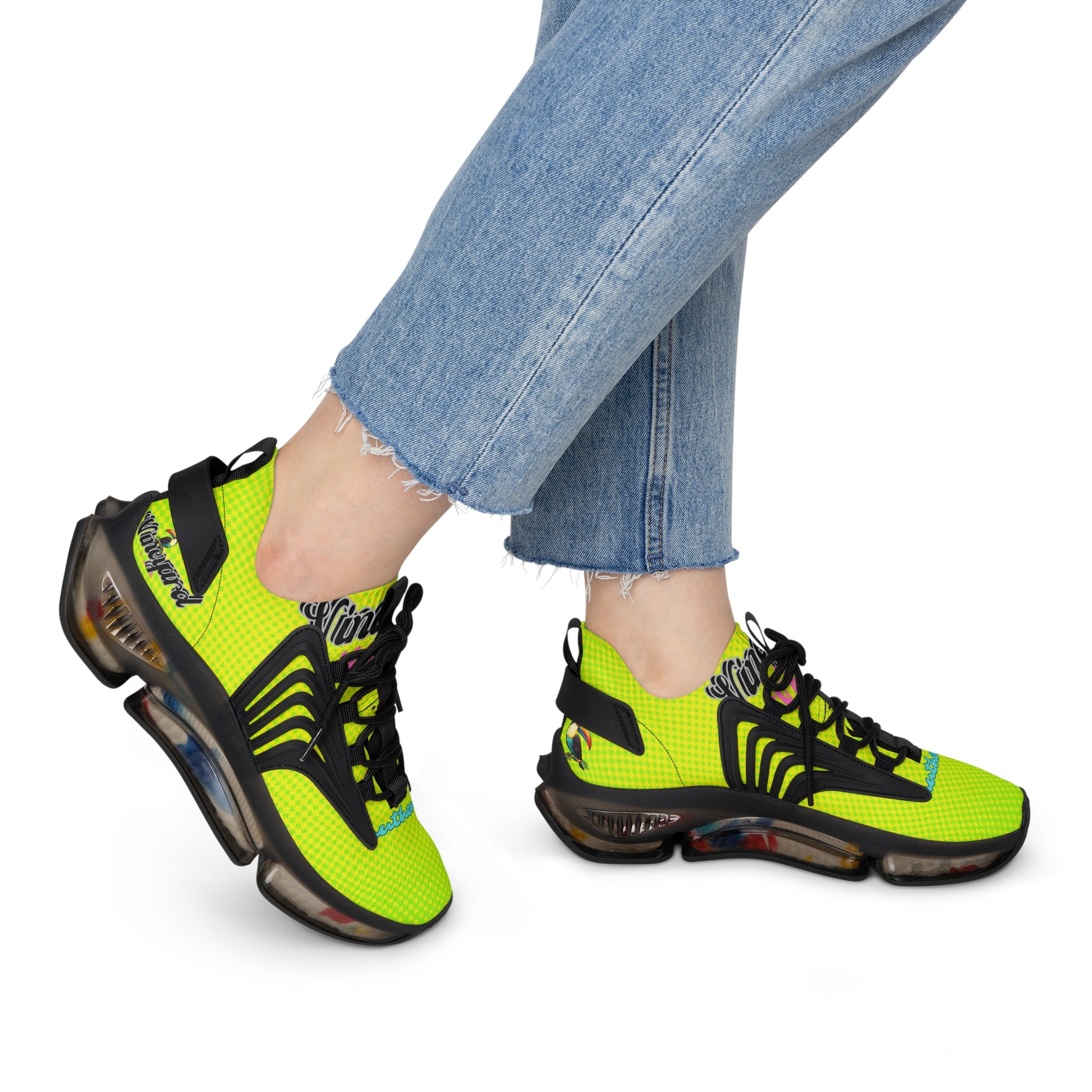 Vineyard Vibes Tropical Lime Green - Women's Mesh Sneakers